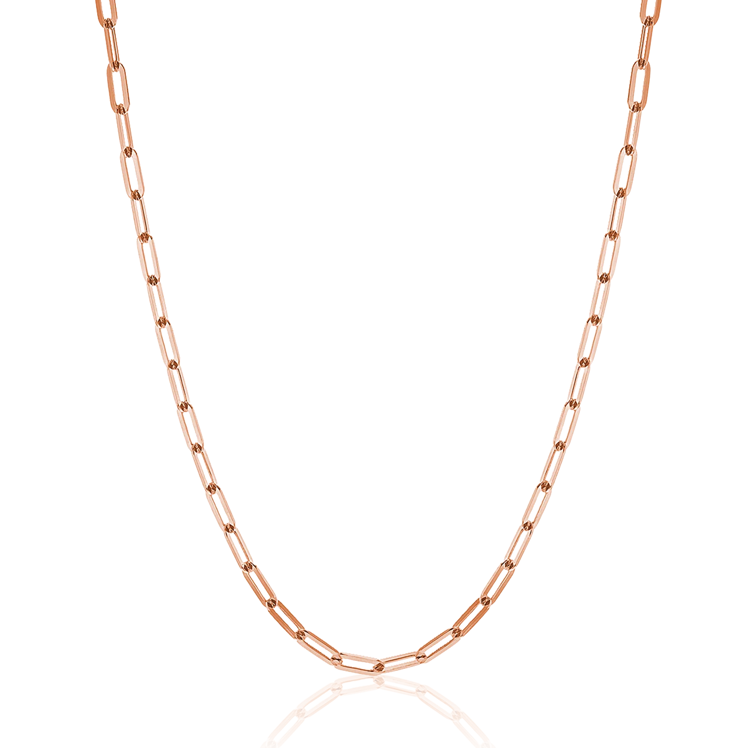 14K Diamond Cut Oval Link Chain Necklace - Image 3