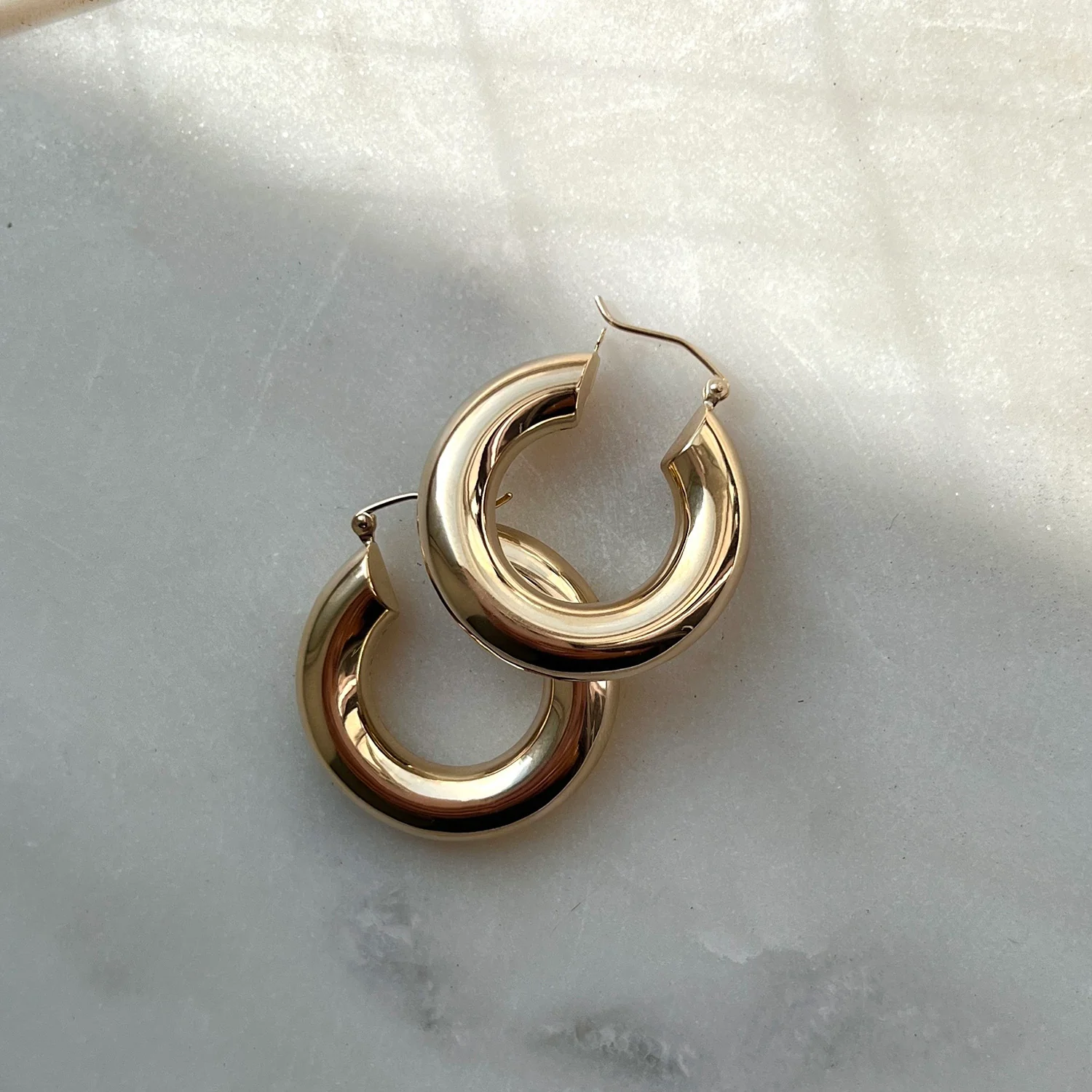 6mm Chunky Hoop Earrings - Image 3