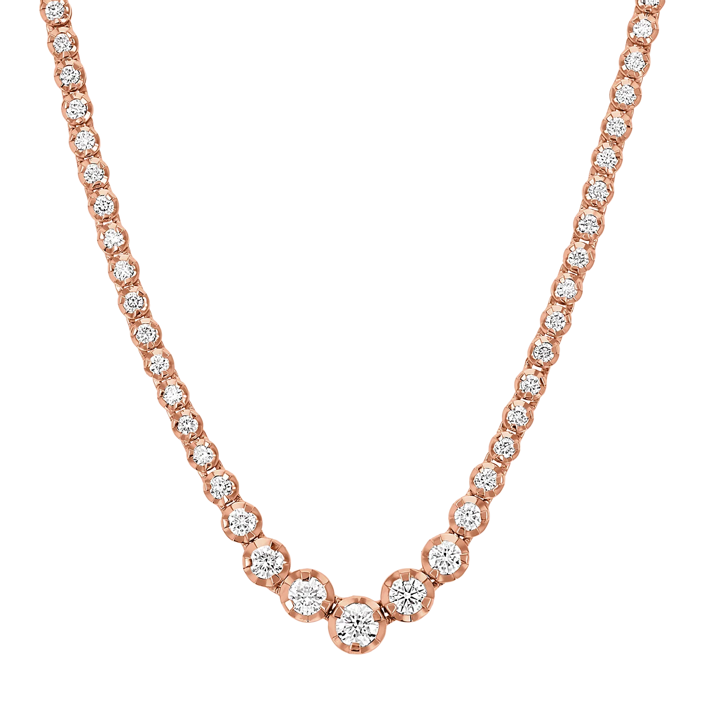Allure Graduated Diamond Tennis Necklace - Image 3