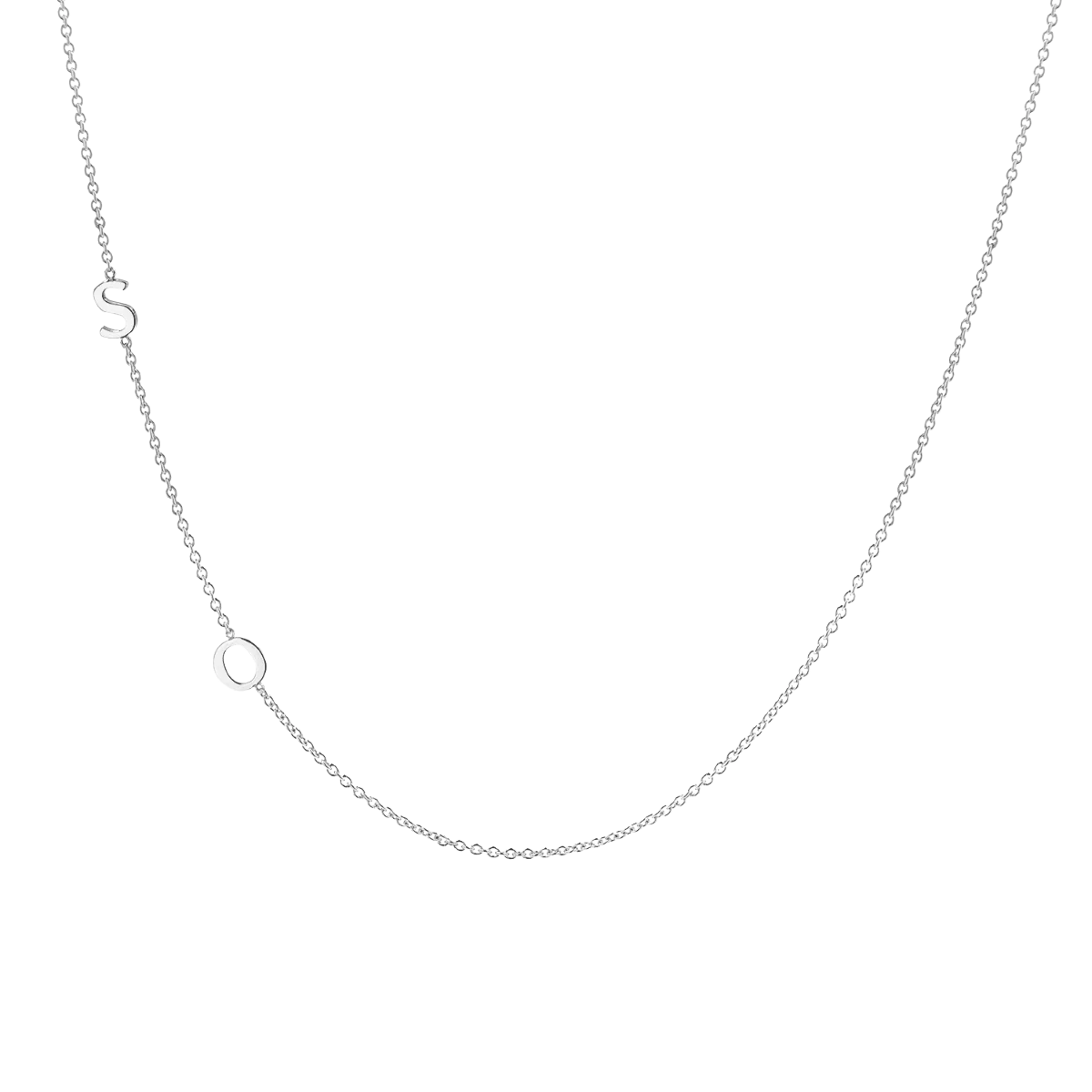 14K Gold Asymmetrical Multi Initial Necklace - Image 2