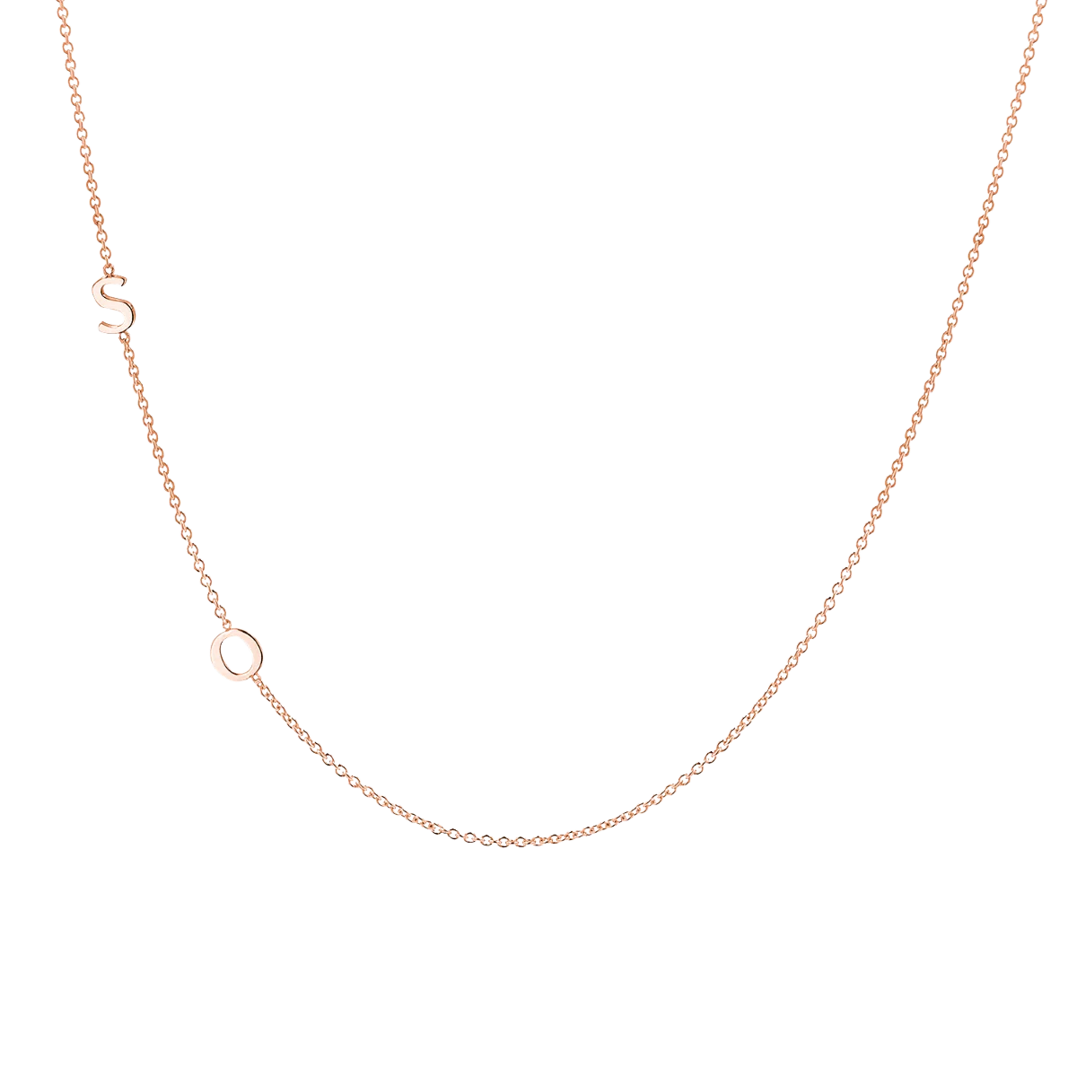 14K Gold Asymmetrical Multi Initial Necklace - Image 3