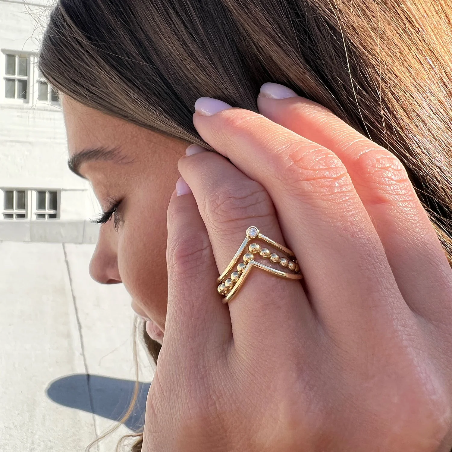 Beaded Wishbone Ring - Image 5