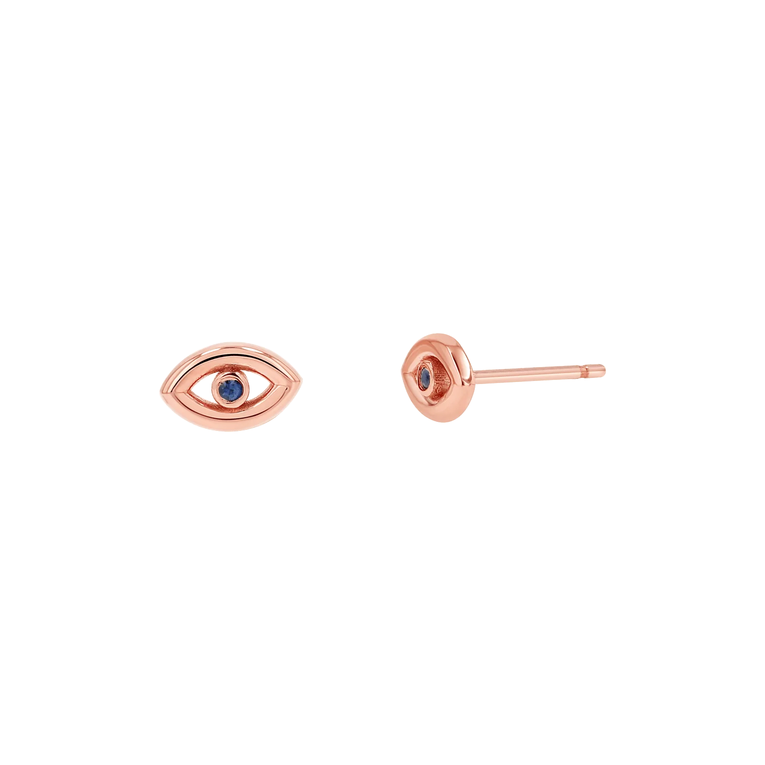 Bezel Set Evil Eye Stud Earrings - Image 11
