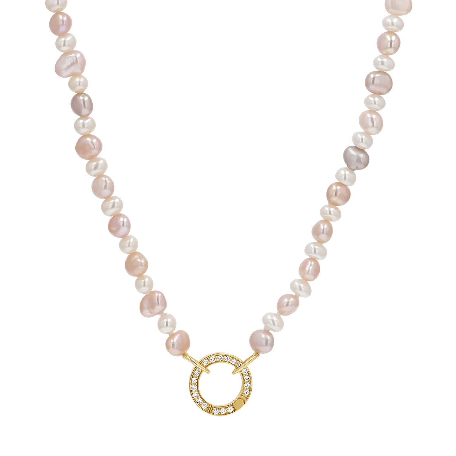 Blush and White Pearl Connector Necklace - Image 5