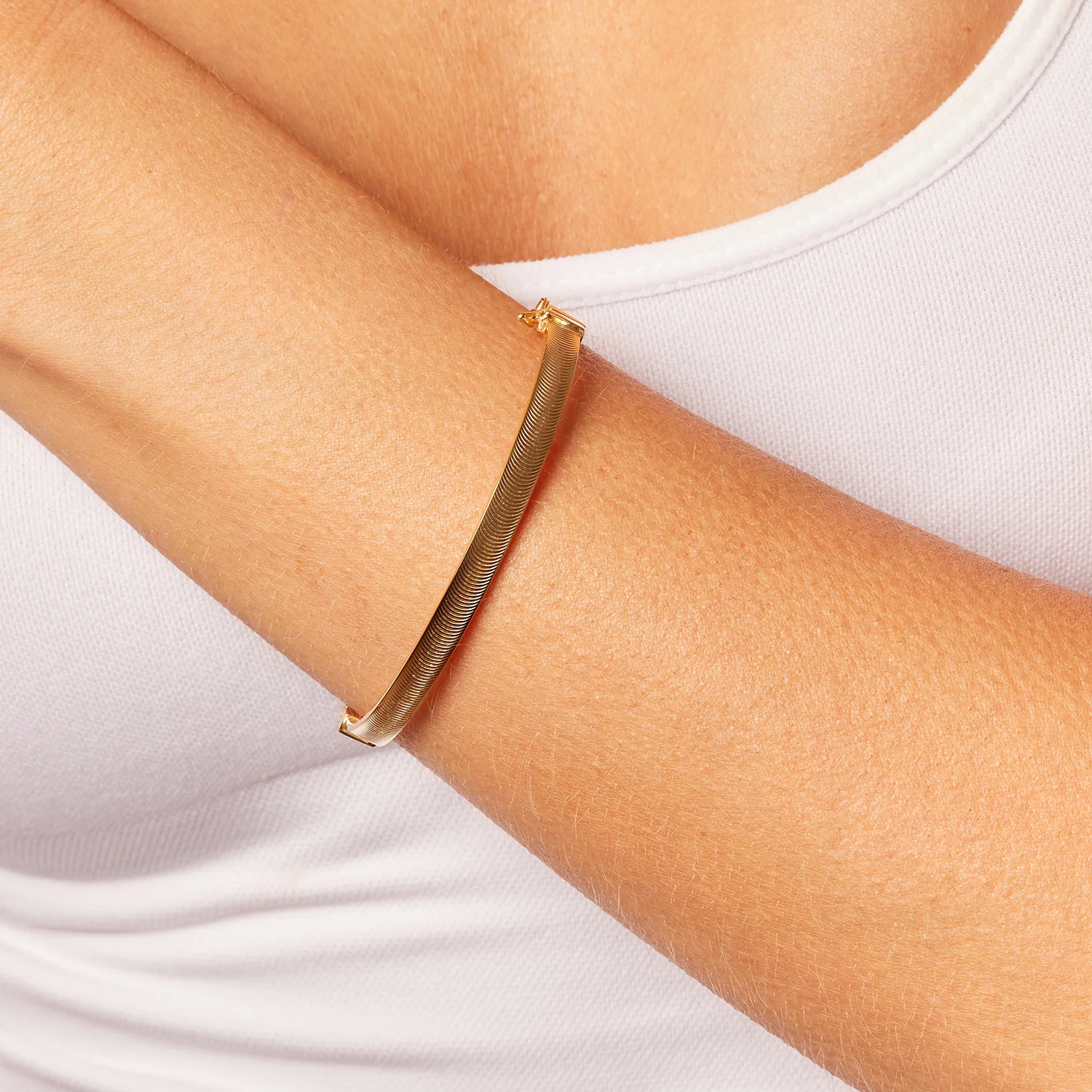 Wide Crescent Cut Bangle (5mm) - Image 4