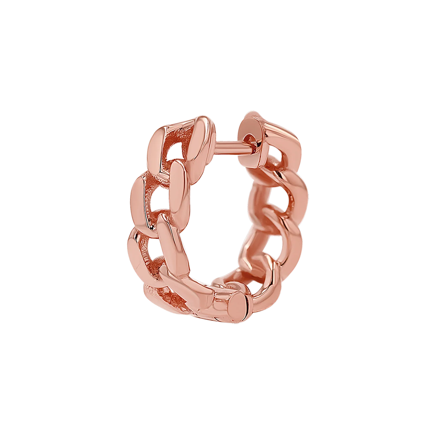 Cuban Link Huggies Hoop Earrings - Image 6