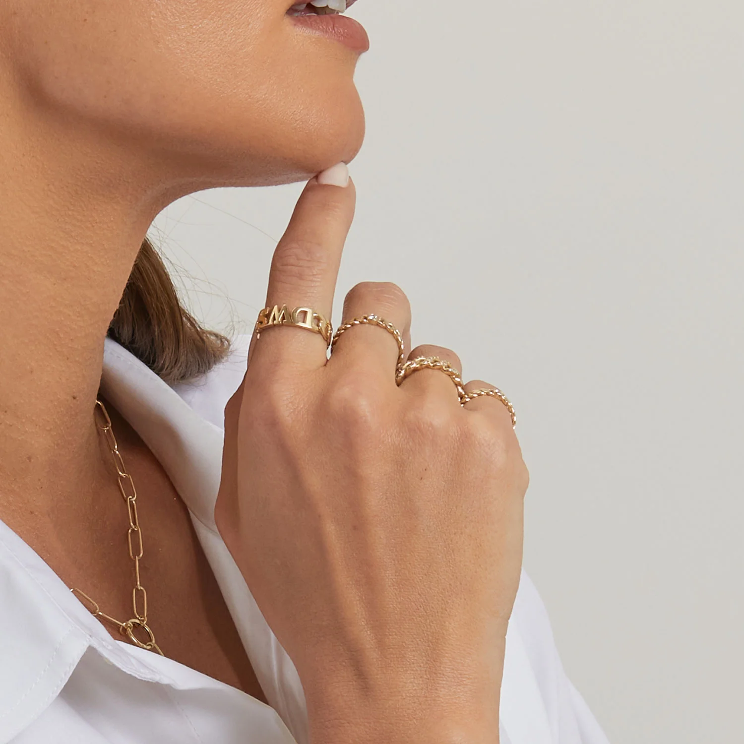 Cuban Link Custom Initial Ring - Image 6