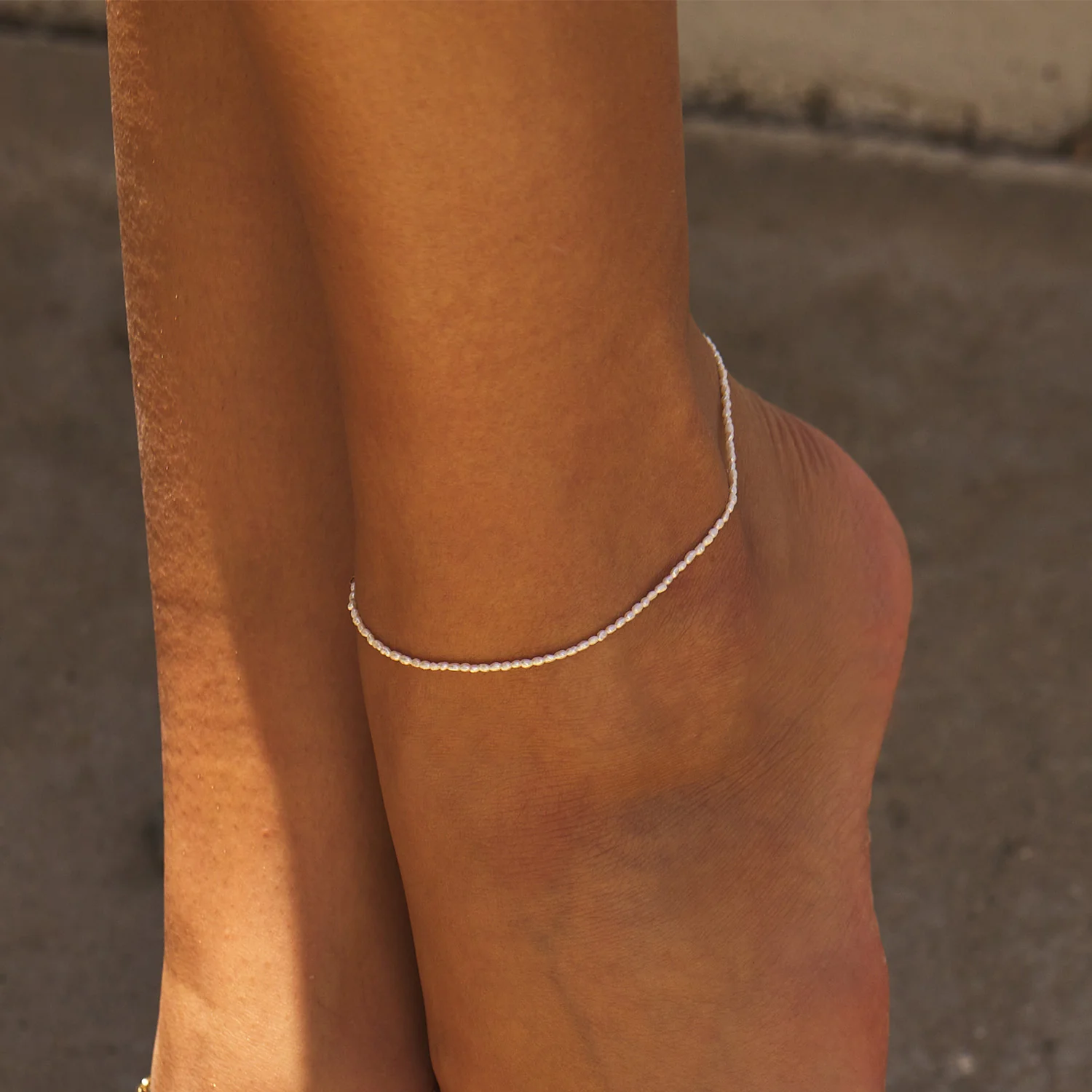 Dainty Pearl Anklet - Image 3