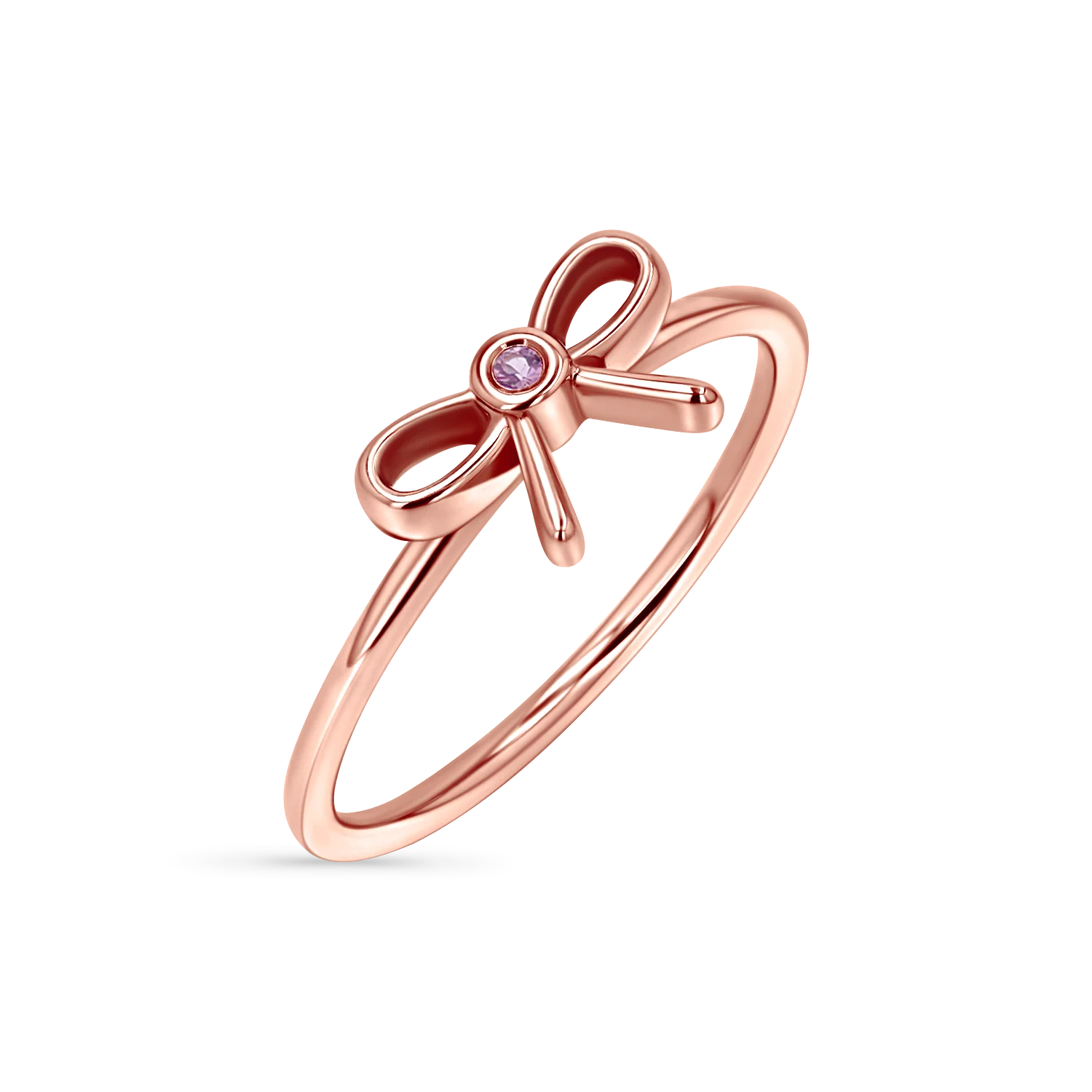 Dainty Pink Sapphire Bow Ring - Image 3