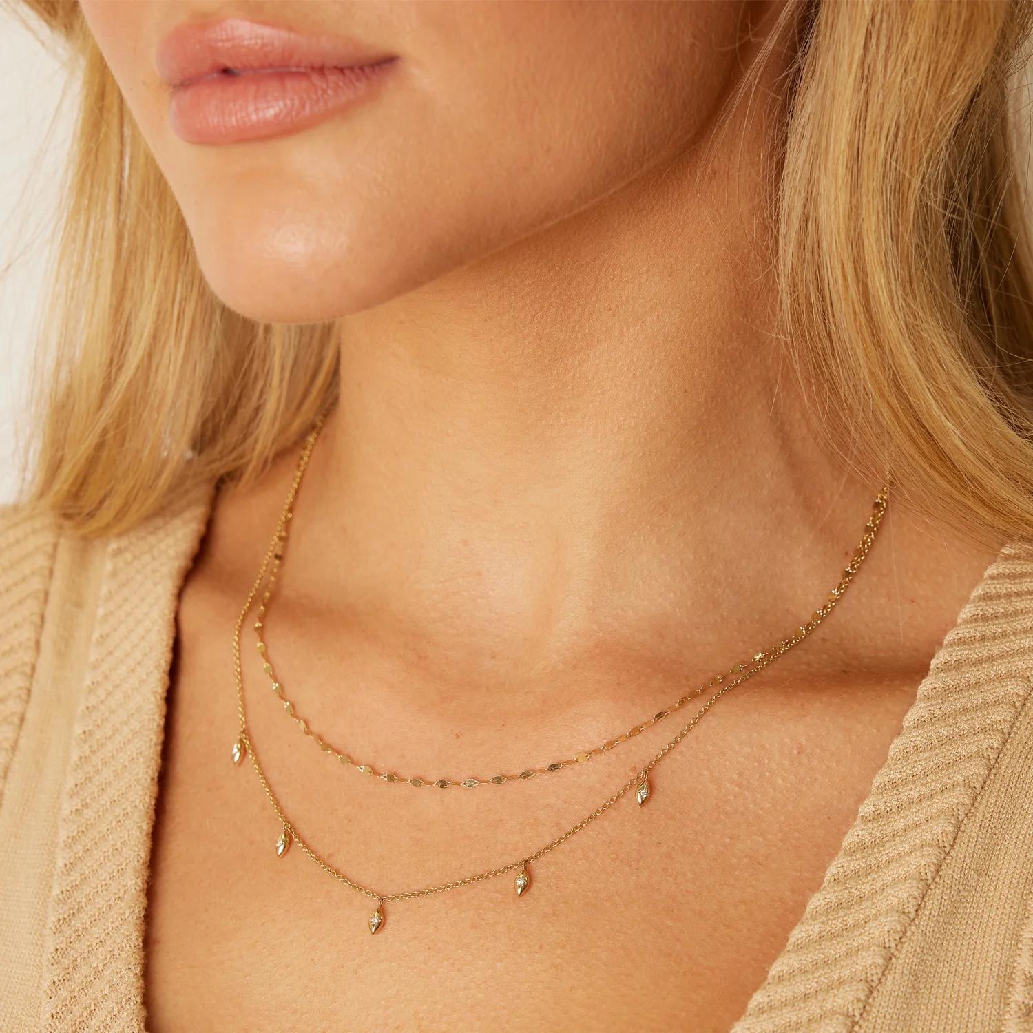 Demi Starset Diamond Drop Duo Necklace - Image 4