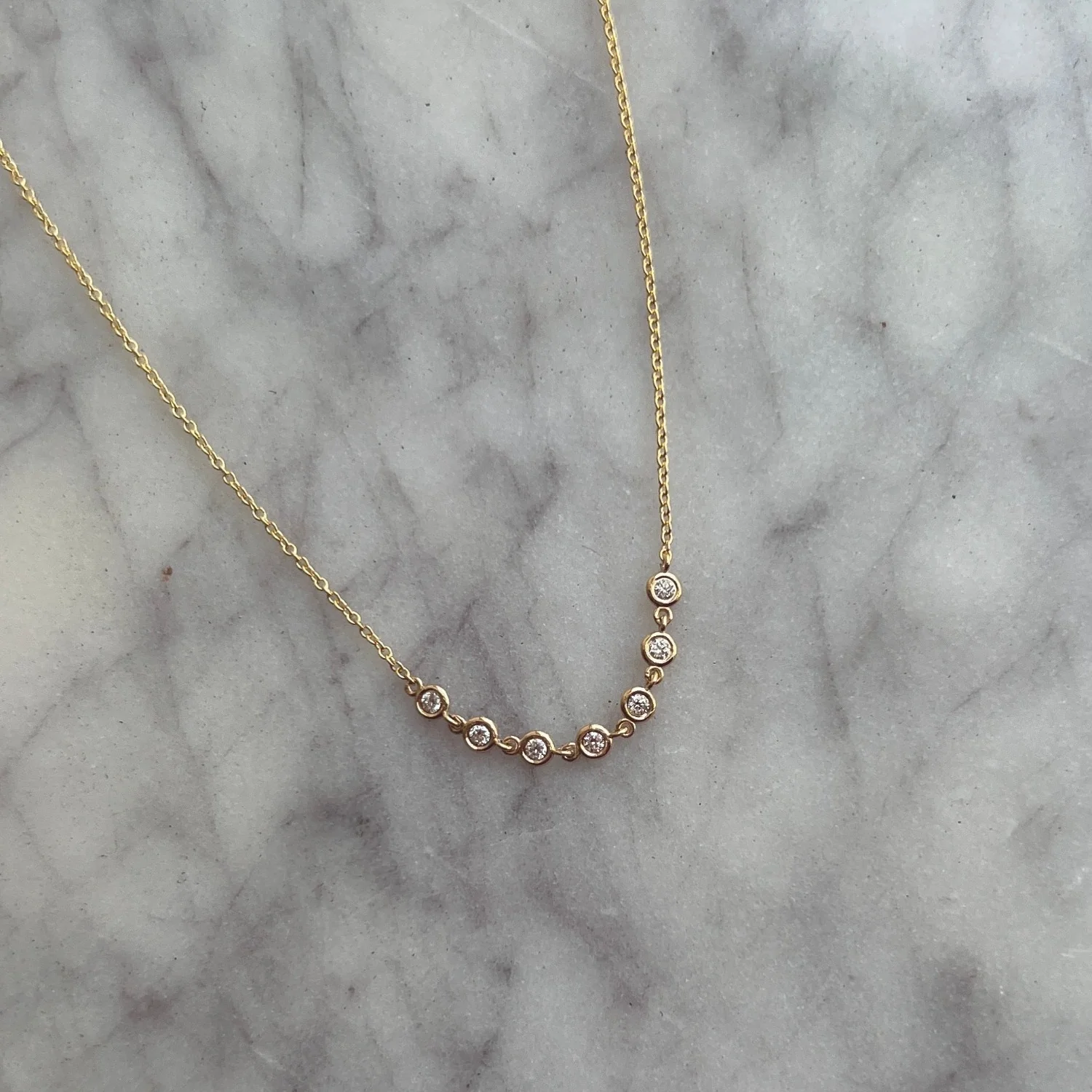 Diamond Bezel Station Necklace - Image 5