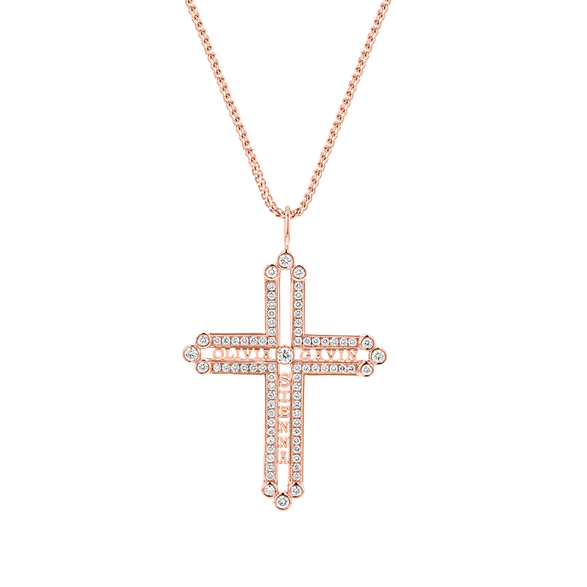 Diamond Custom Name Cross Pendant - Image 3