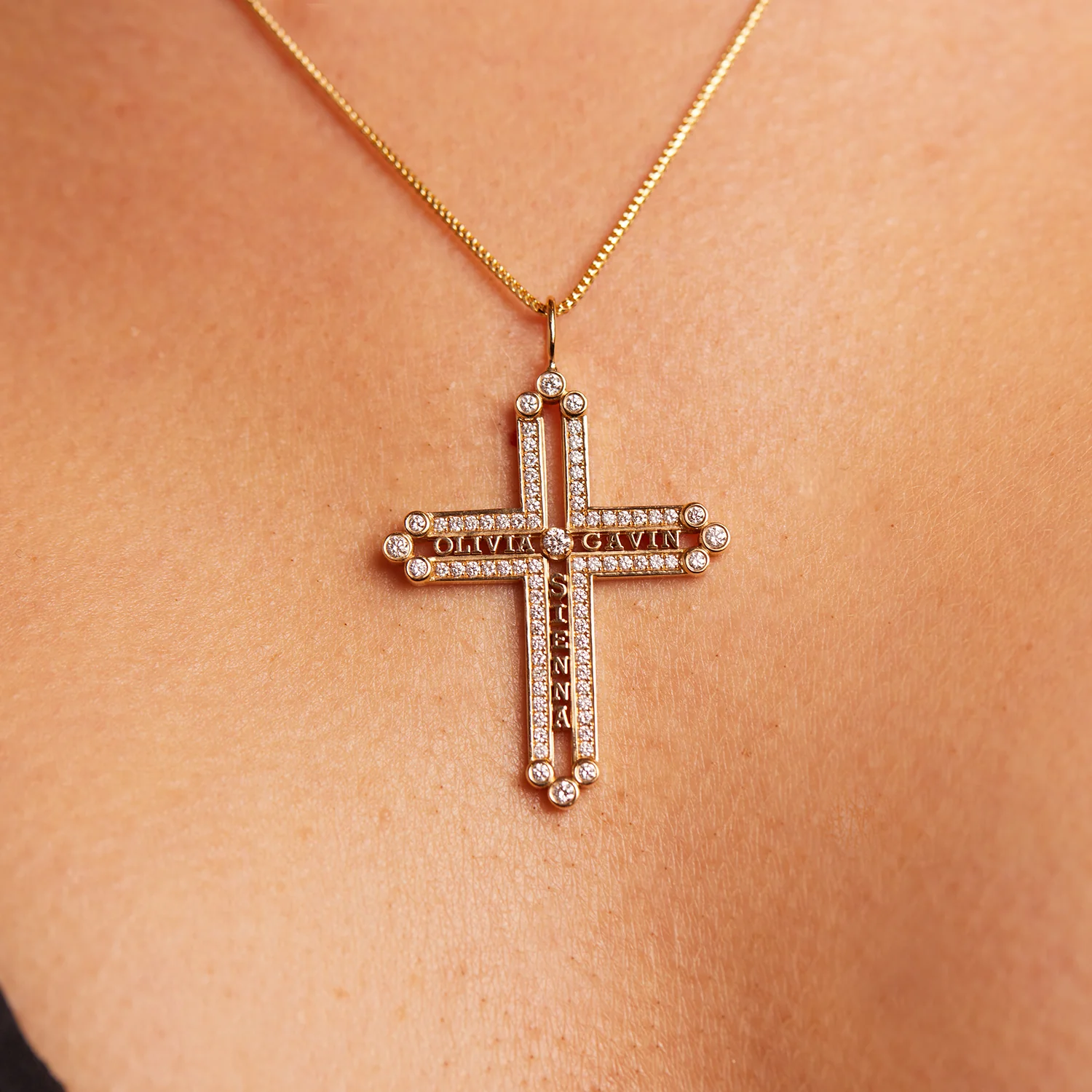 Diamond Custom Name Cross Pendant - Image 7