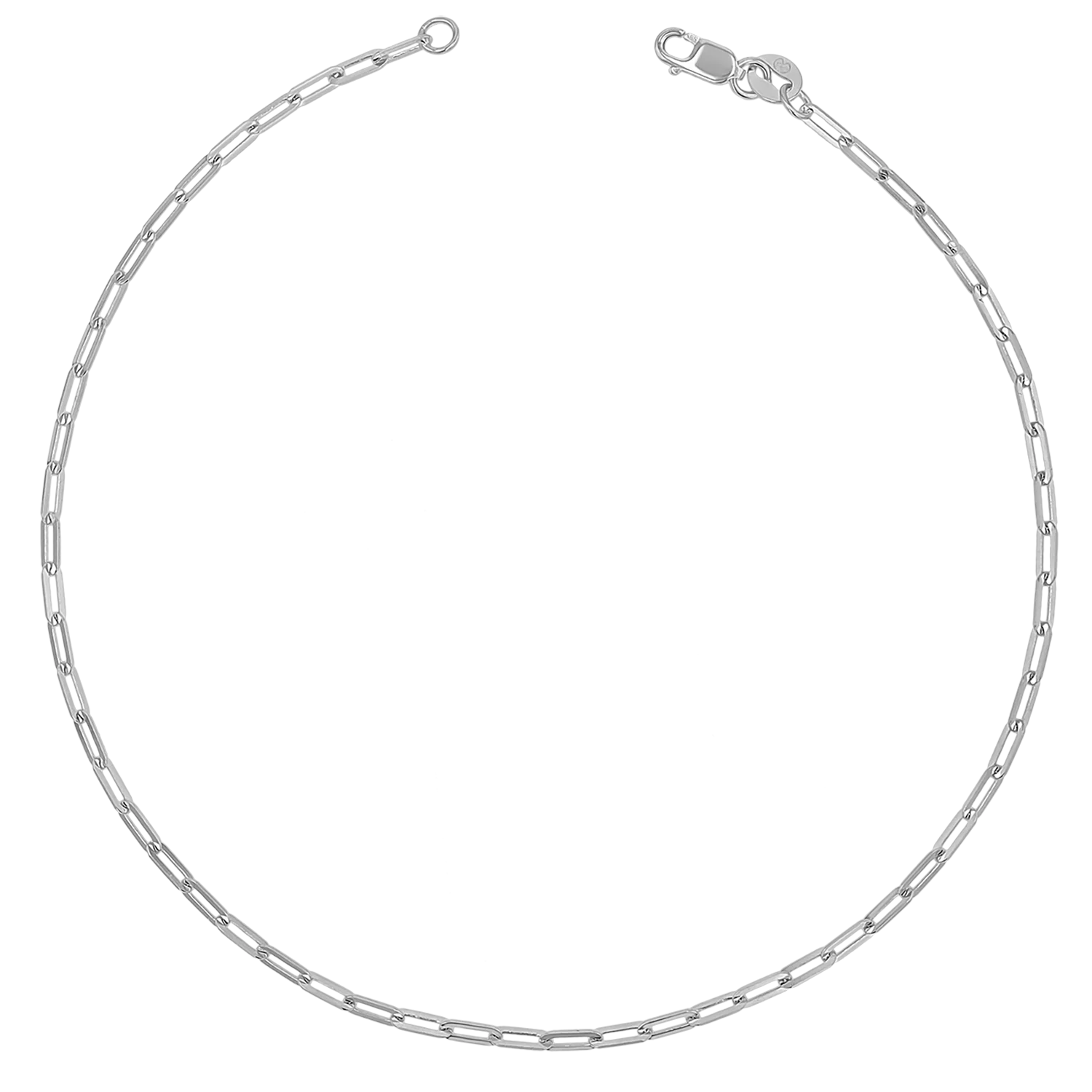 Diamond Cut Paper Clip Anklet - Image 2
