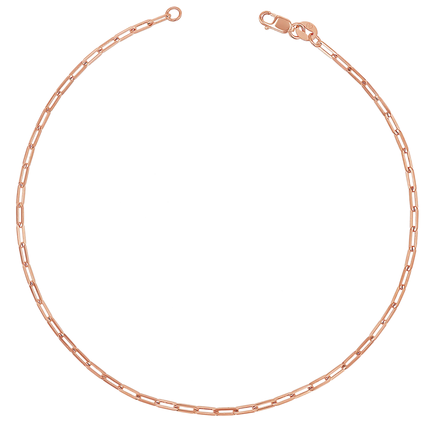 Diamond Cut Paper Clip Anklet - Image 3