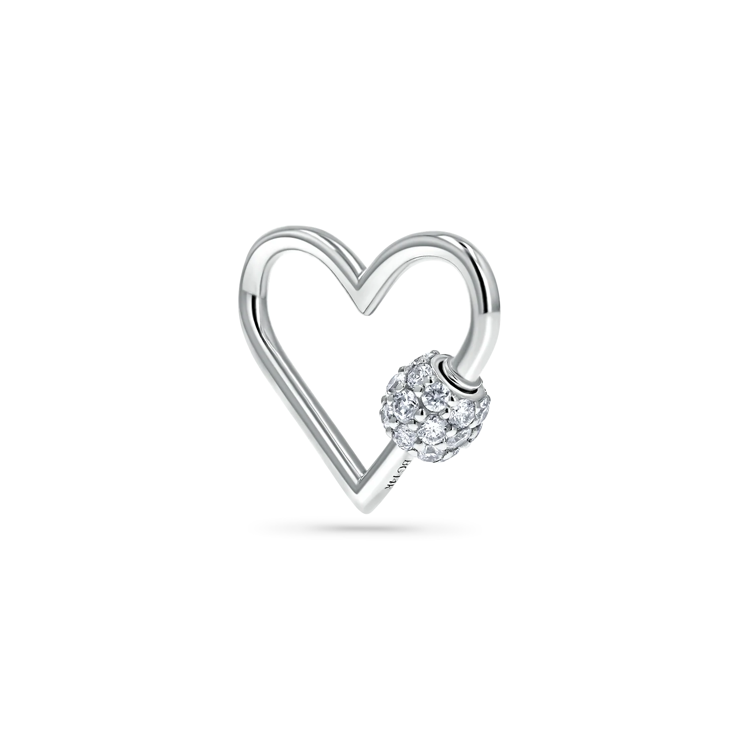 Diamond Heart Carabiner Connector Charm - Image 2