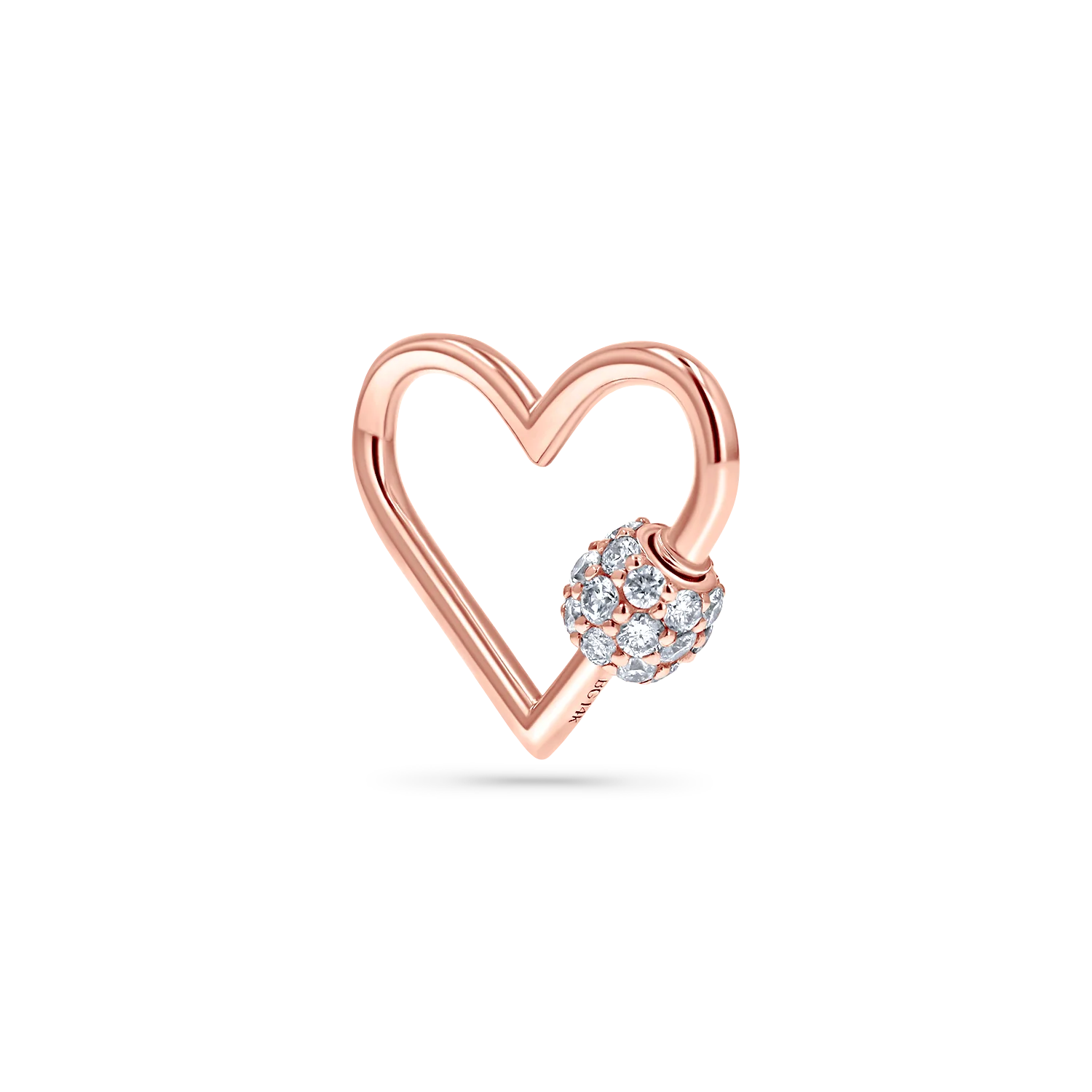 Diamond Heart Carabiner Connector Charm - Image 3