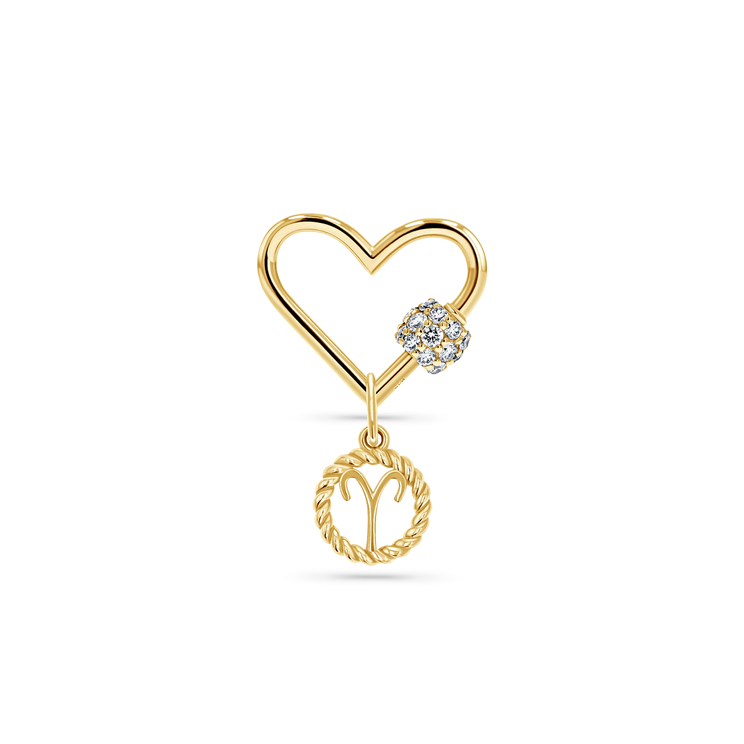 Diamond Heart Carabiner Connector Charm - Image 6