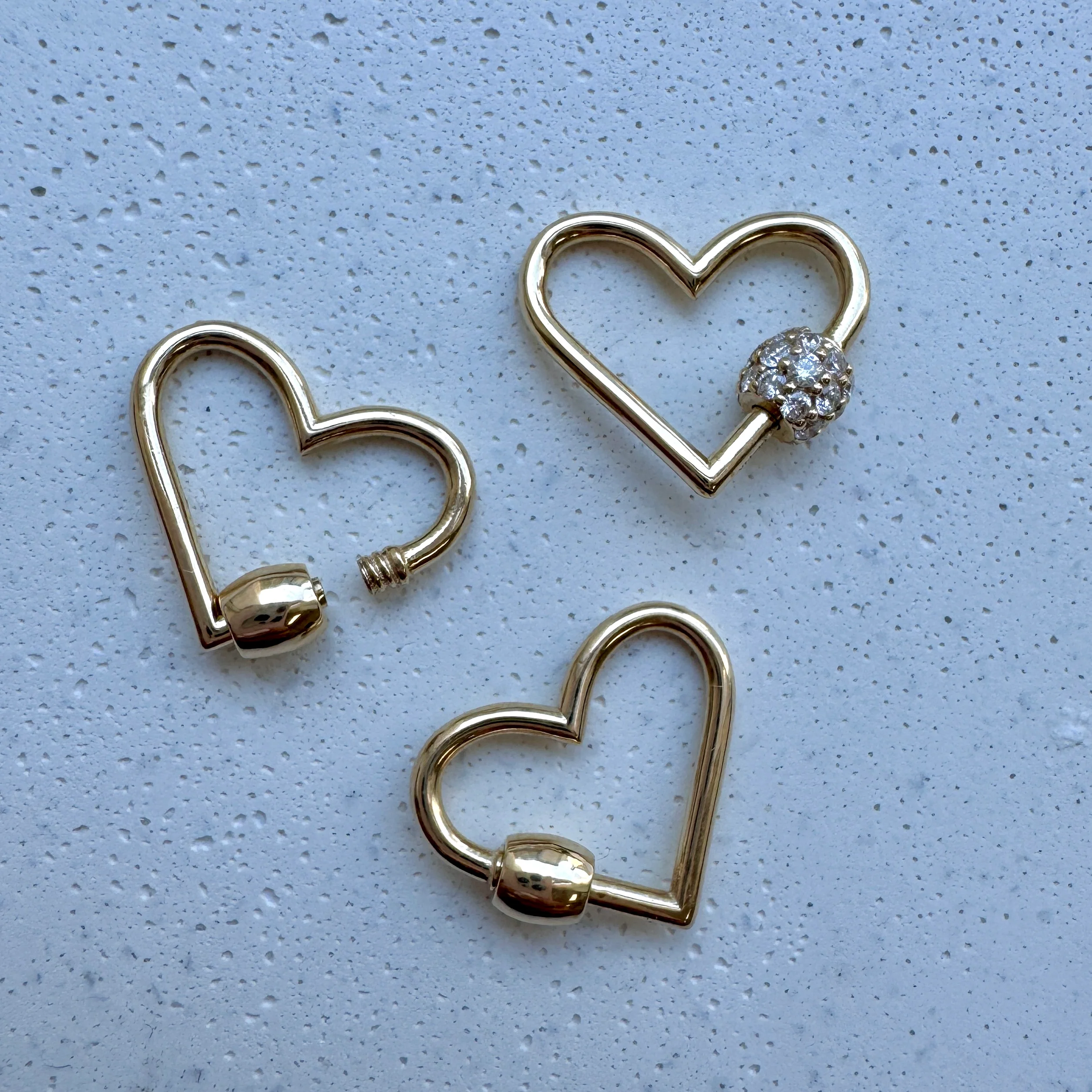 Diamond Heart Carabiner Connector Charm - Image 7