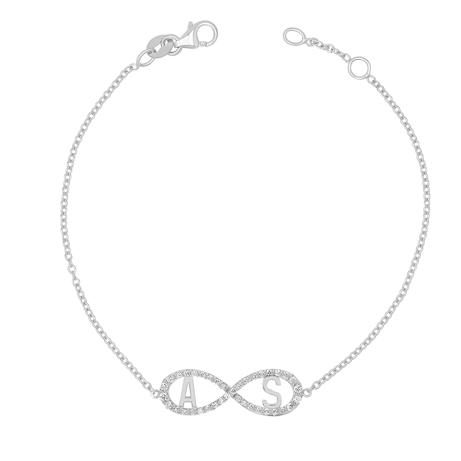 Diamond Infinity Letter Bracelet - Image 4