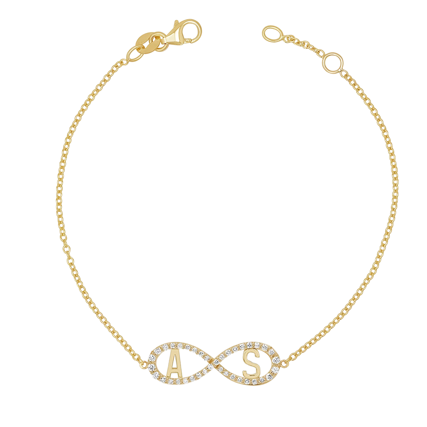 Diamond Infinity Letter Bracelet - Image 5