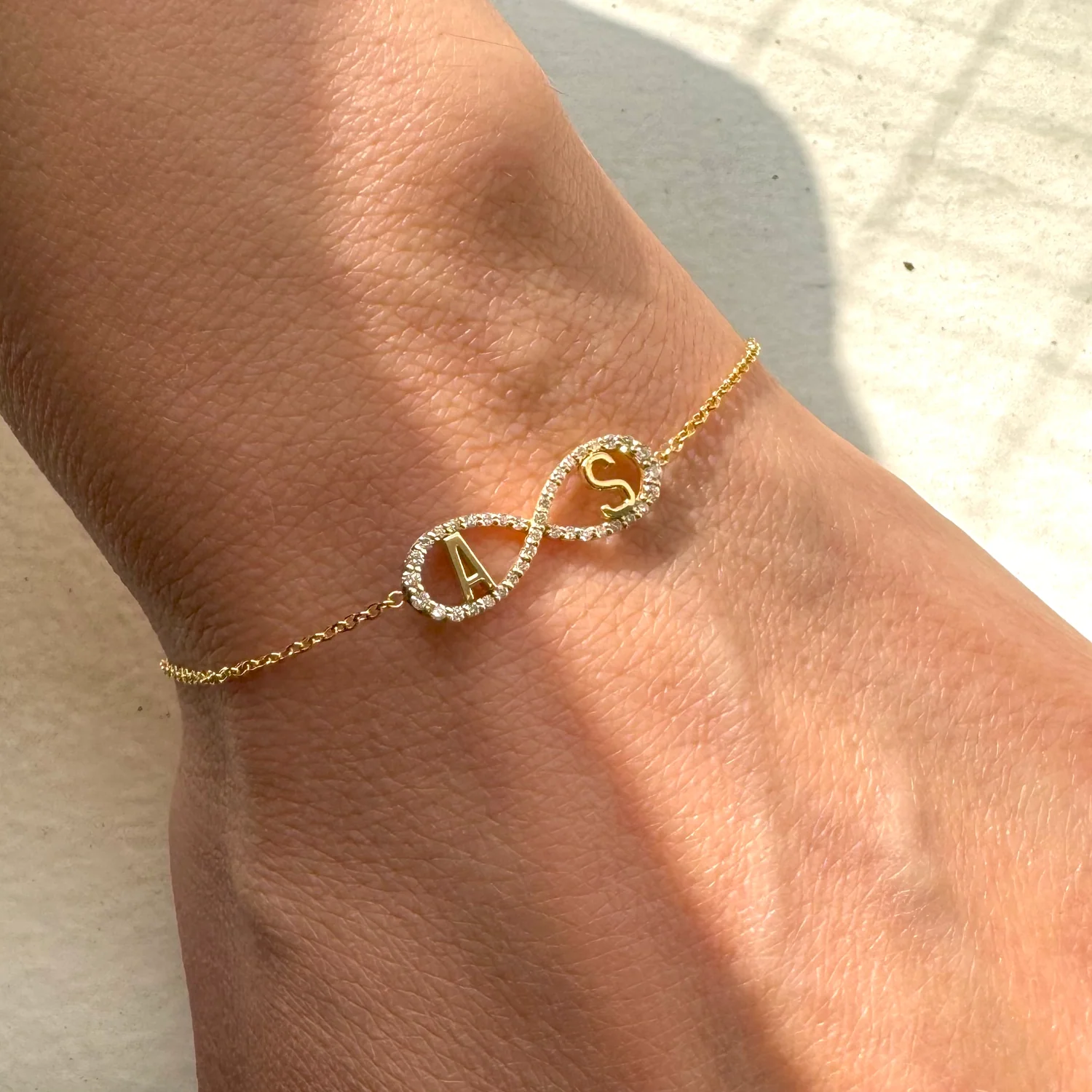 Diamond Infinity Letter Bracelet - Image 7