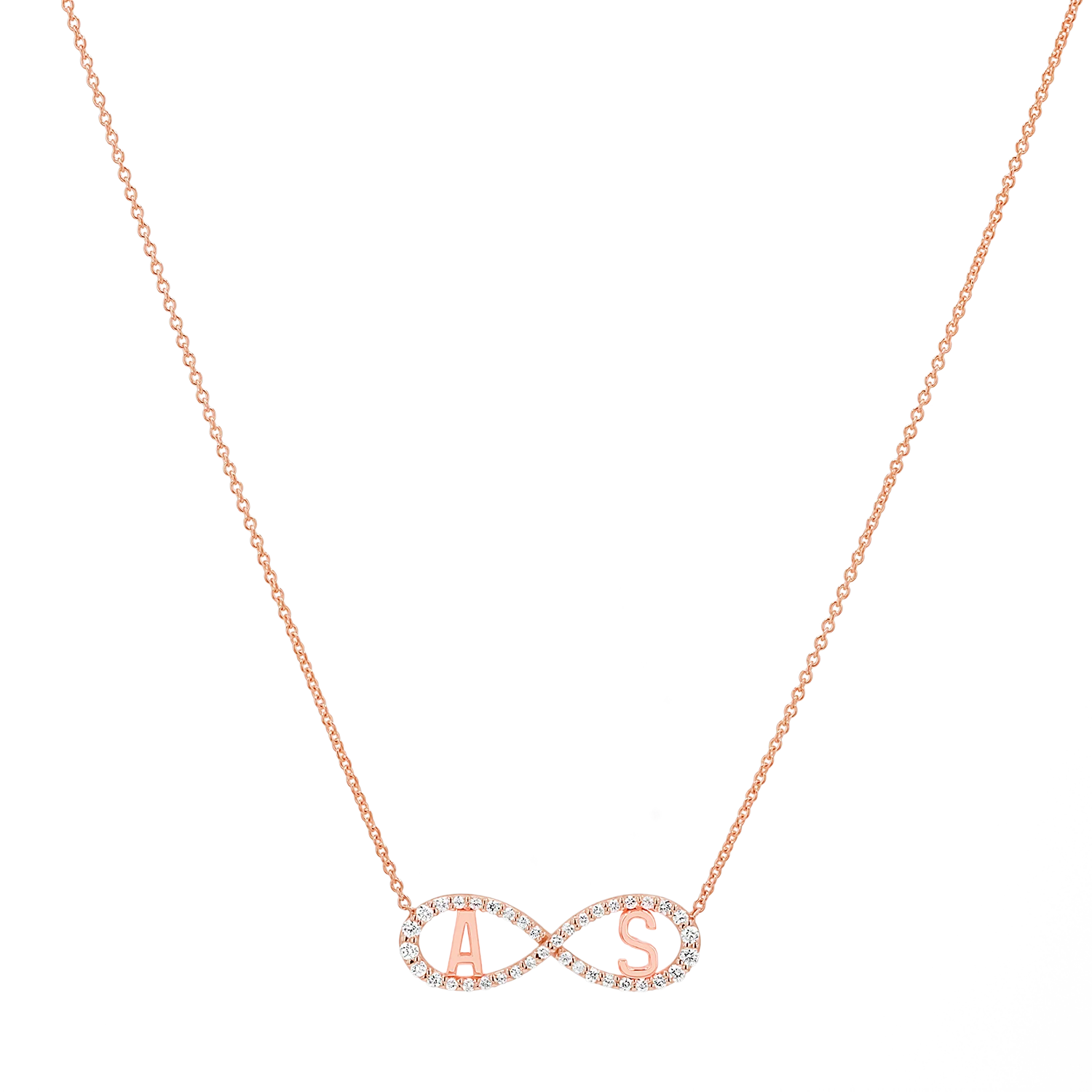 Diamond Infinity Letter Necklace - Image 6