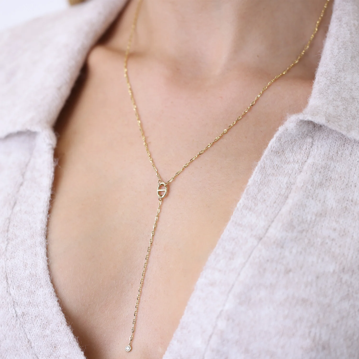 Diamond Mariner Lariat Necklace - Image 5