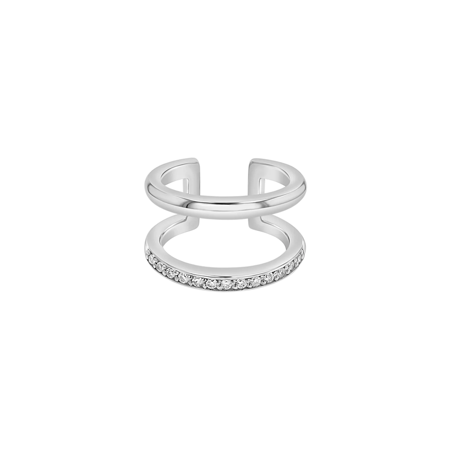 Diamond Pave Open Band Ear Cuff - Image 2