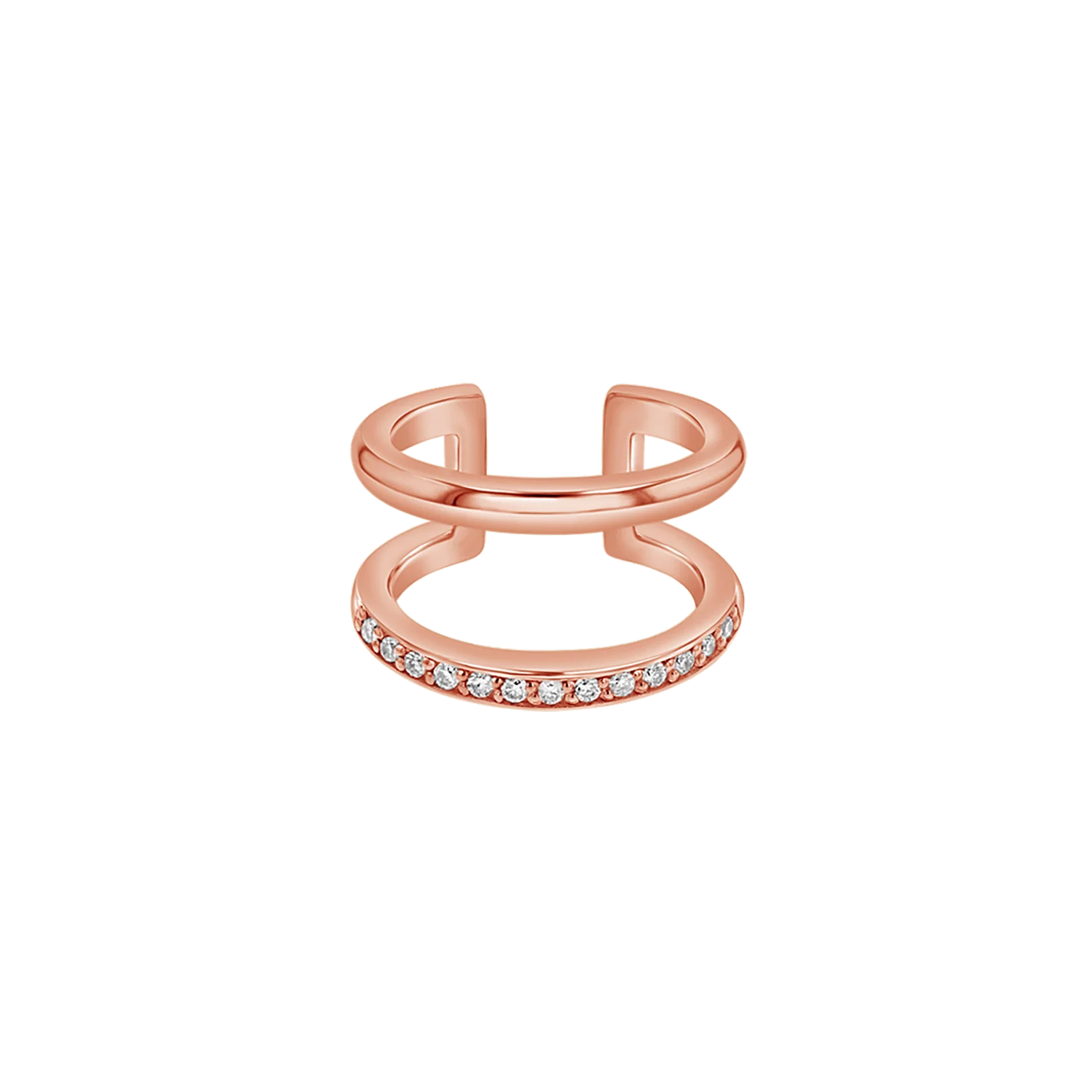 Diamond Pave Open Band Ear Cuff - Image 3