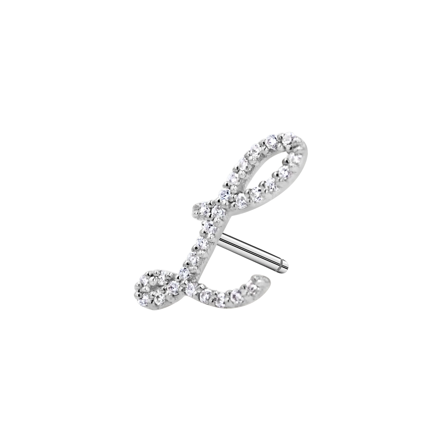 Diamond Pave Script Letter Stud - Image 11