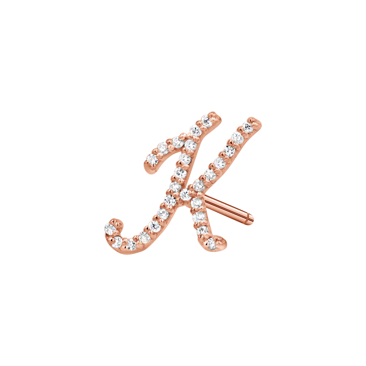 Diamond Pave Script Letter Stud - Image 6