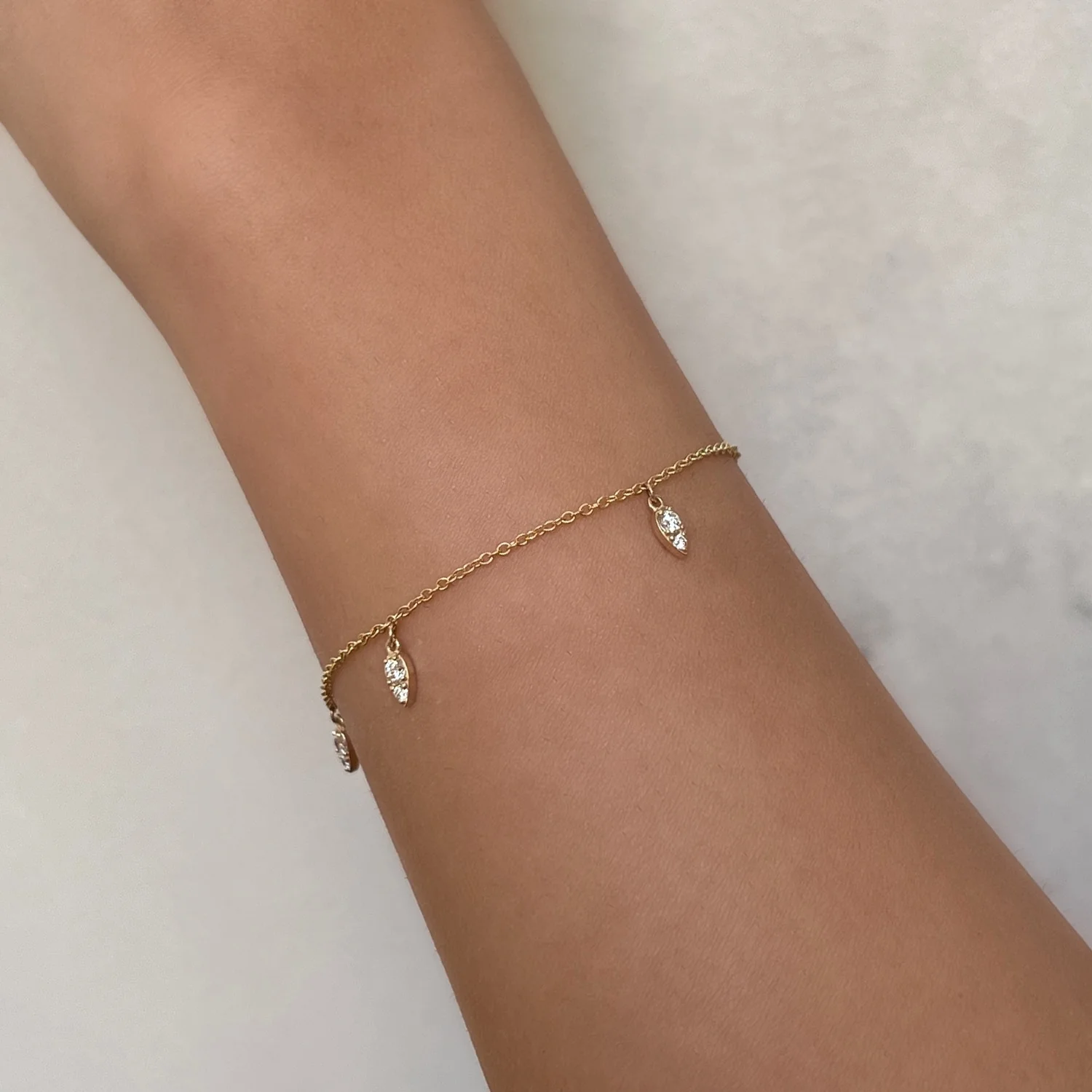 Diamond Pear Drop Bracelet - Image 5
