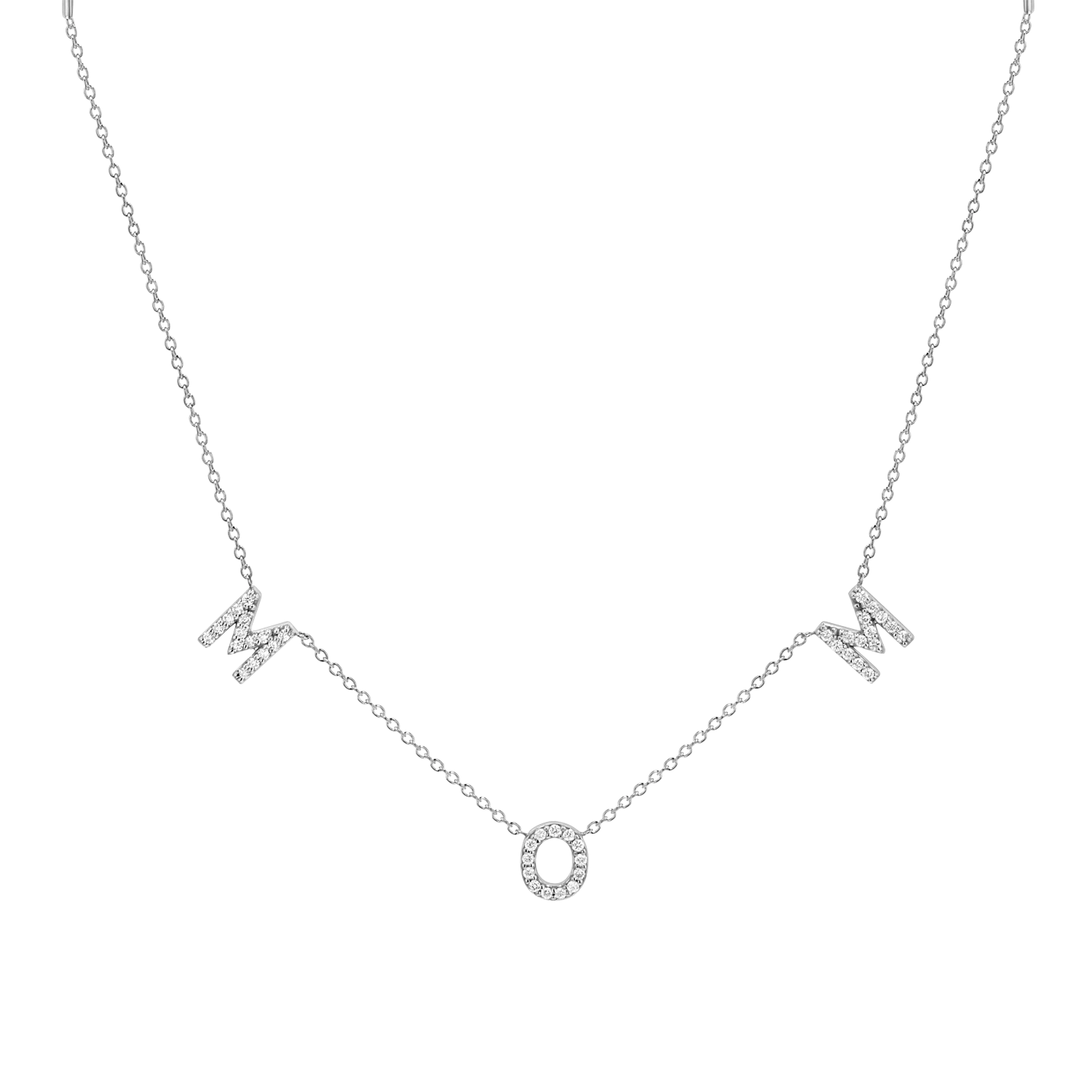 Diamond Spaced MOM Necklace - Image 2