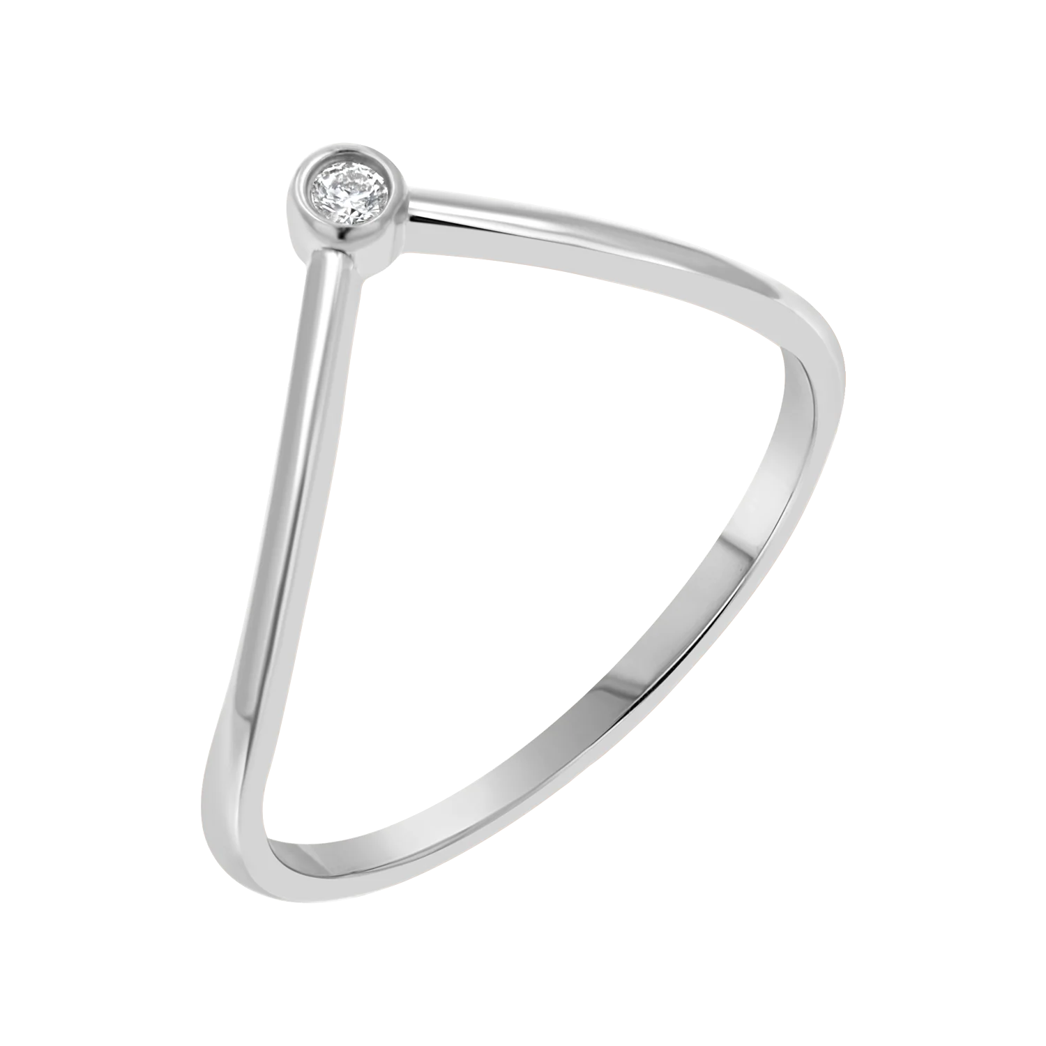 Diamond Wishbone Ring - Image 2