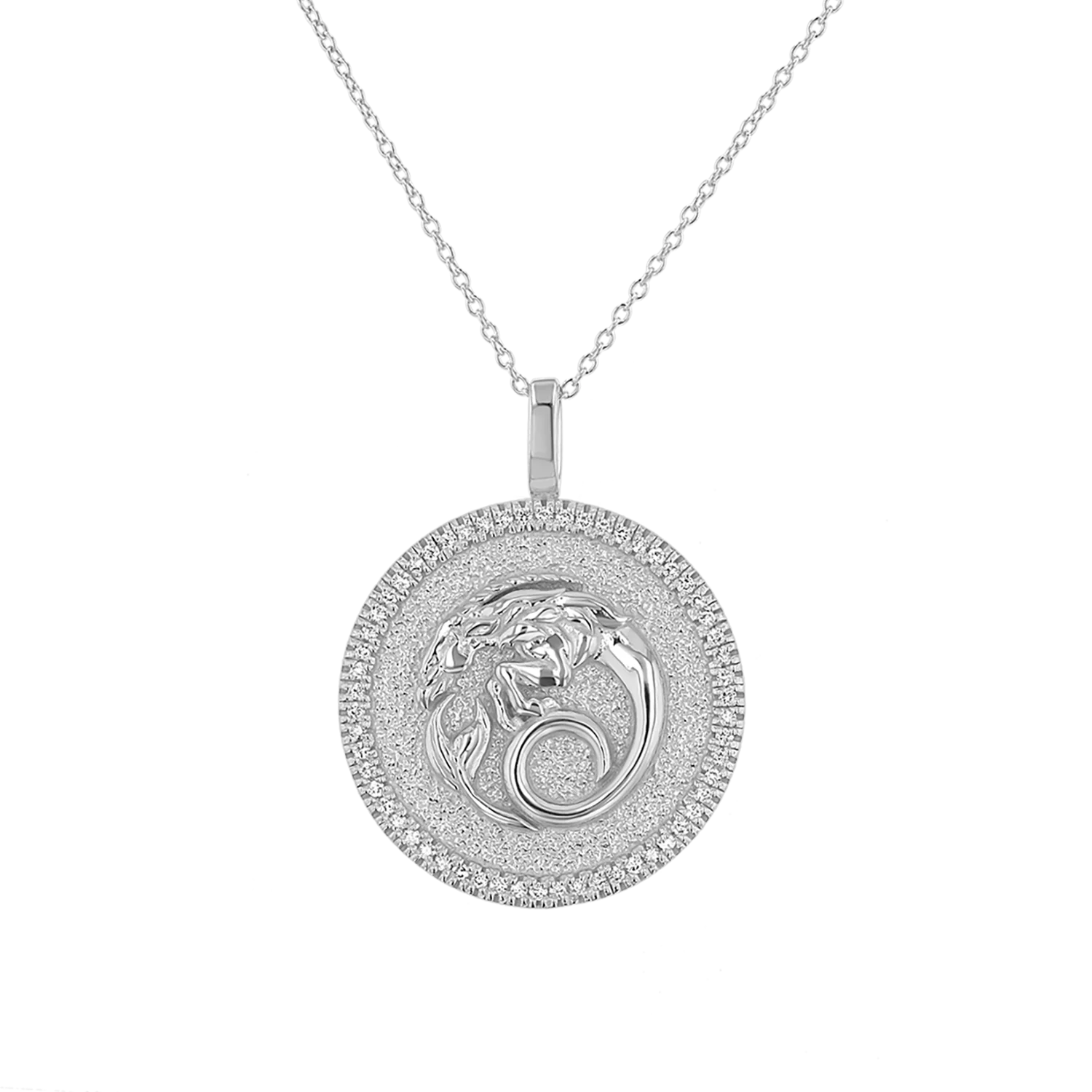 Diamond Zodiac Coin Medallion Necklace - Image 16