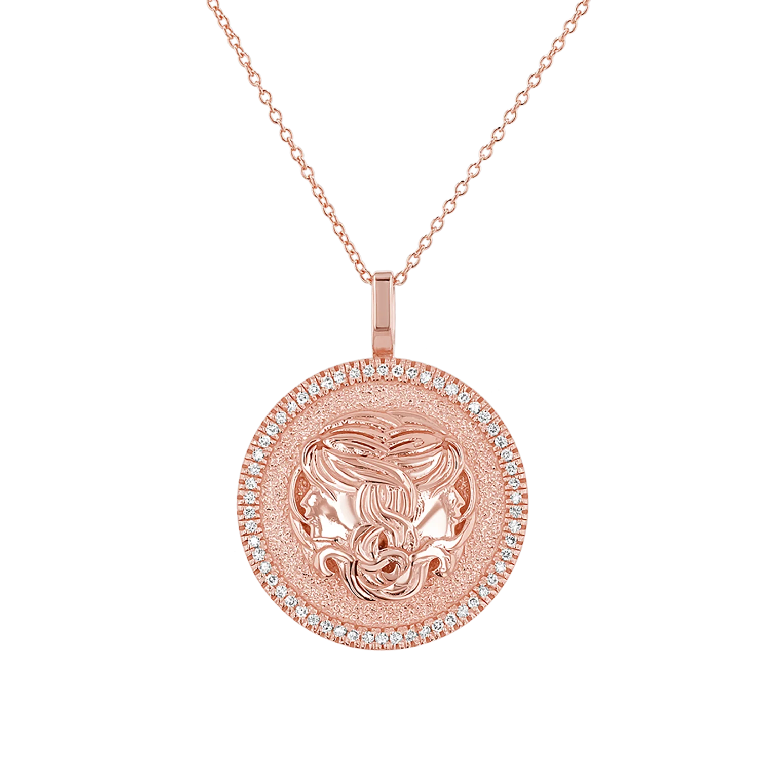 Diamond Zodiac Coin Medallion Necklace - Image 27