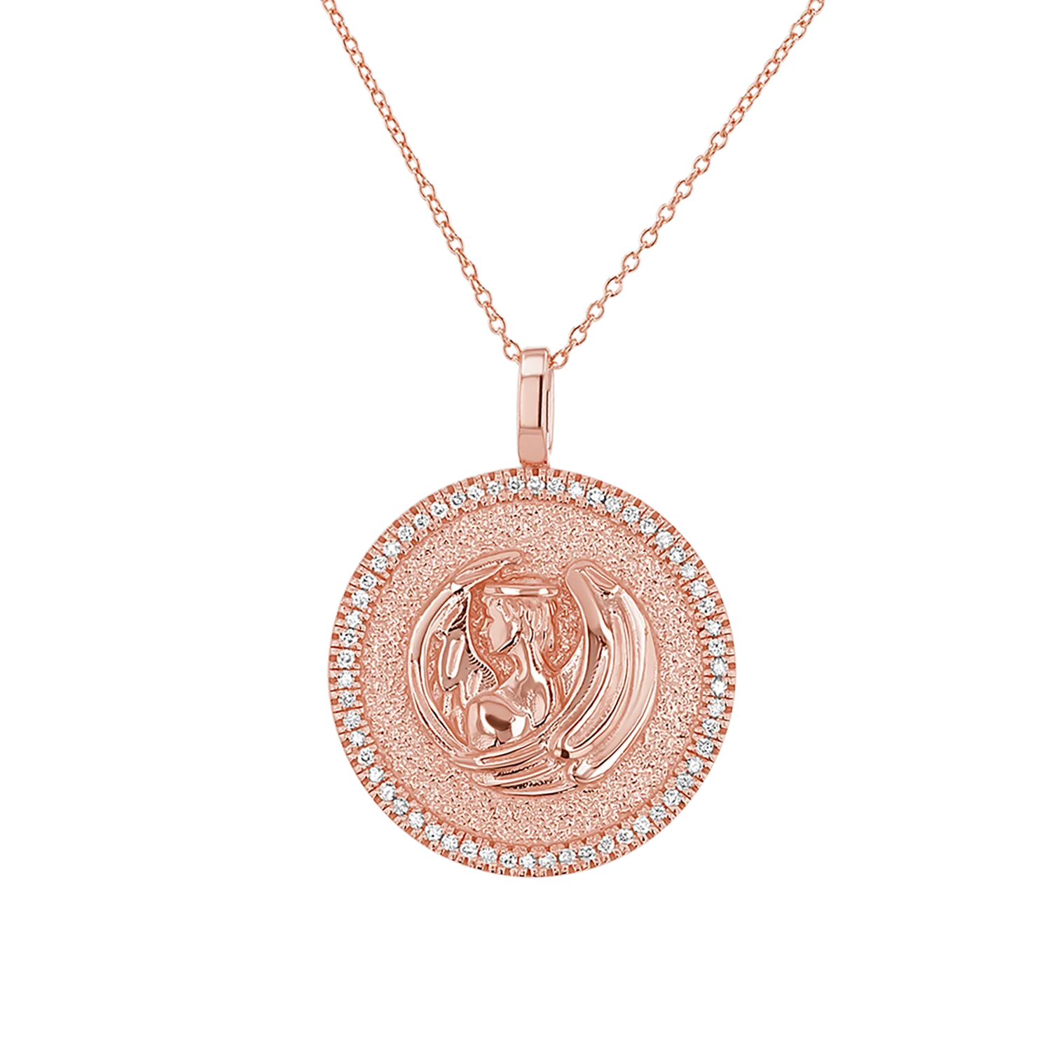 Diamond Zodiac Coin Medallion Necklace - Image 33