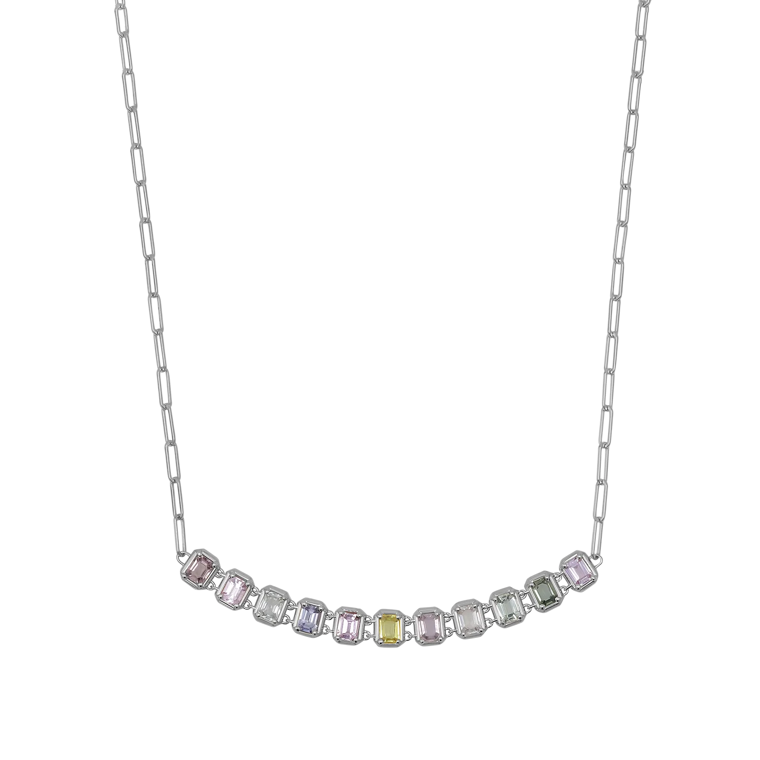 Emerald Cut Sapphire Choker Necklace - Image 2