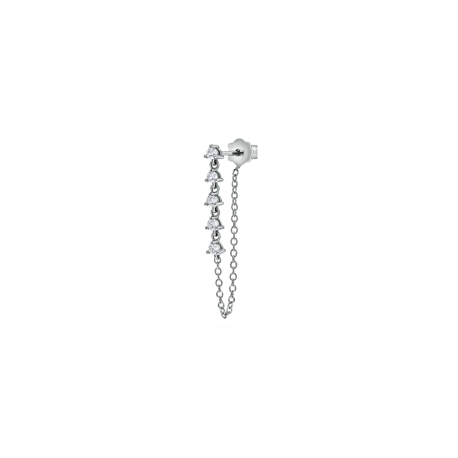 Five Diamond Chain Drop Earrings - Image 6