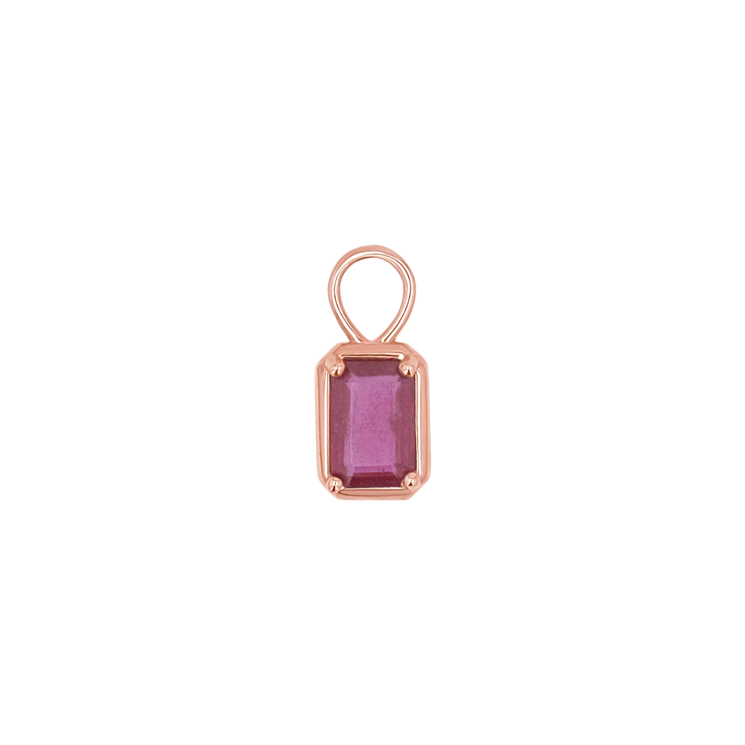 Gemstone Emerald Huggie Charms - Image 3