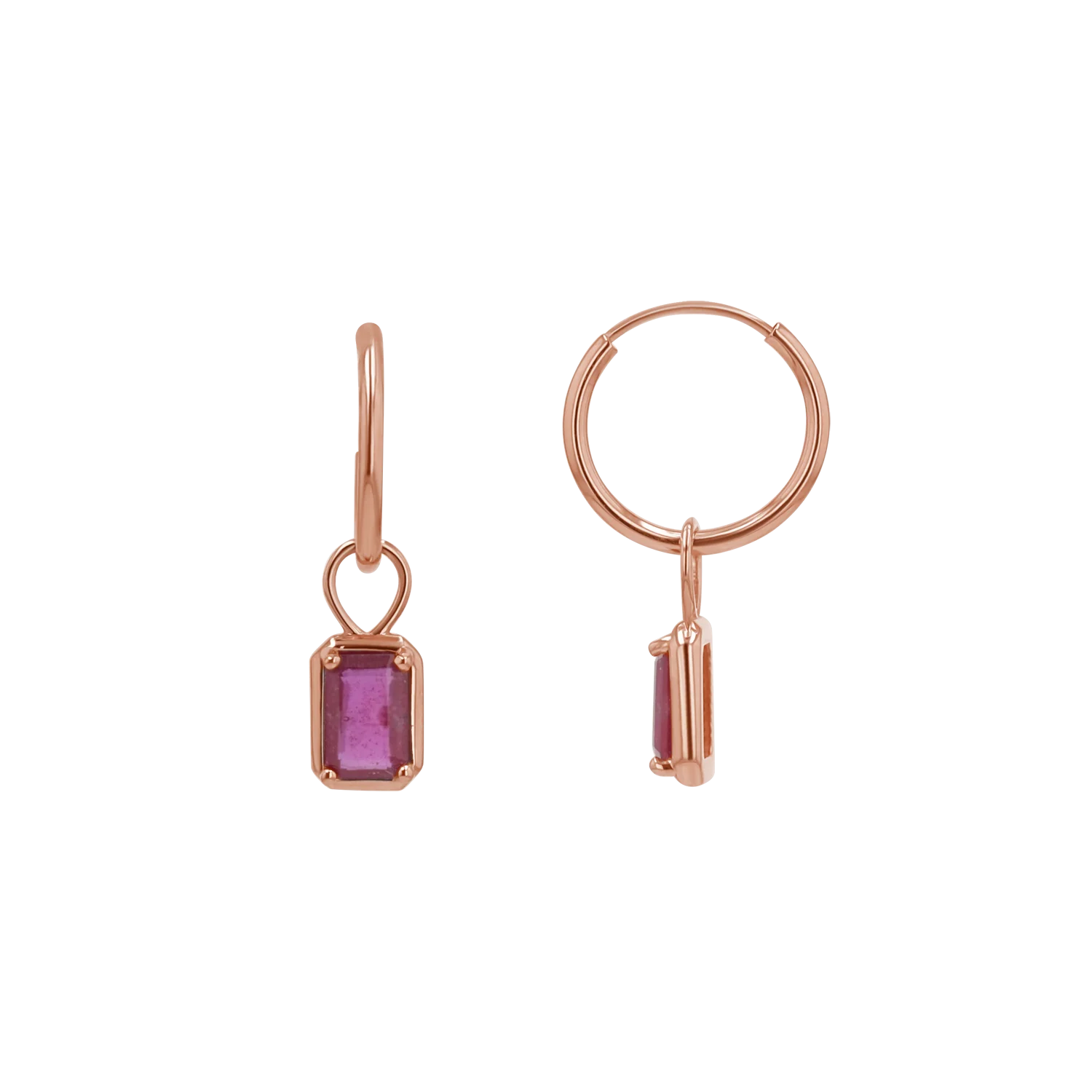 Gemstone Emerald Huggie Charms - Image 6