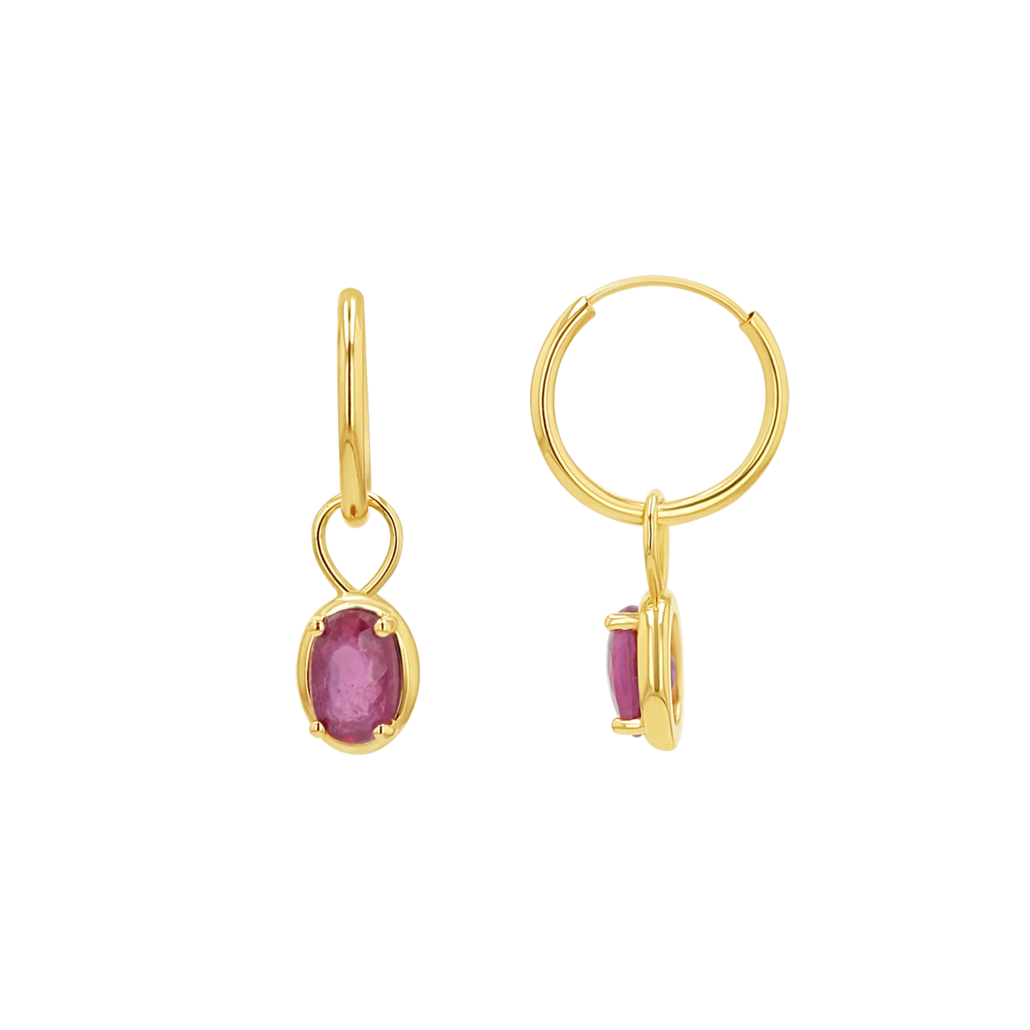 Gemstone Oval Huggie Charms - Image 4