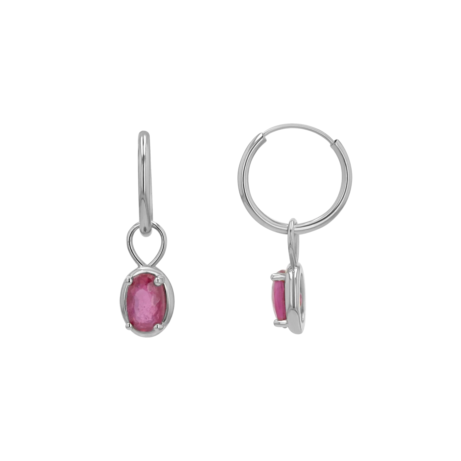 Gemstone Oval Huggie Charms - Image 5