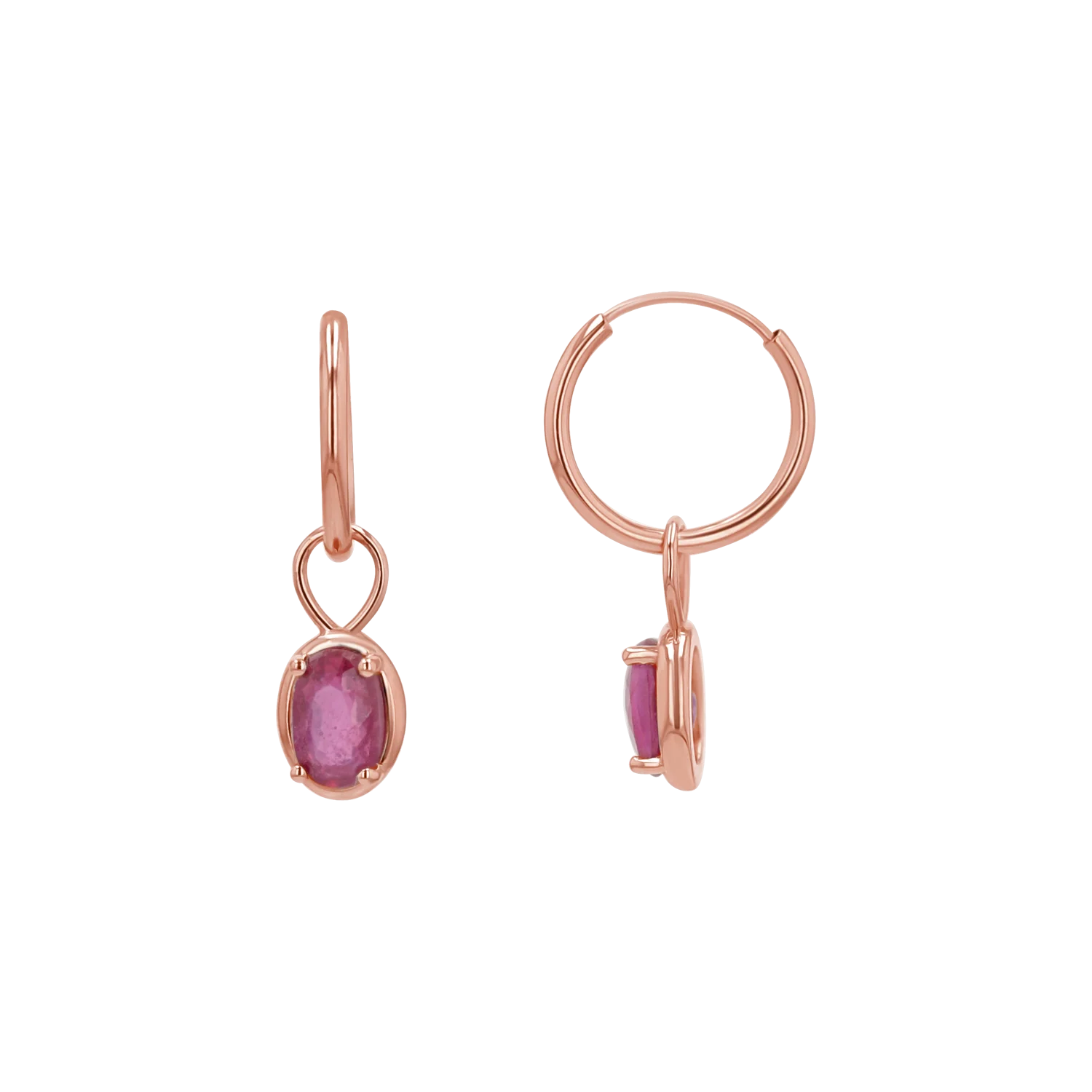 Gemstone Oval Huggie Charms - Image 6