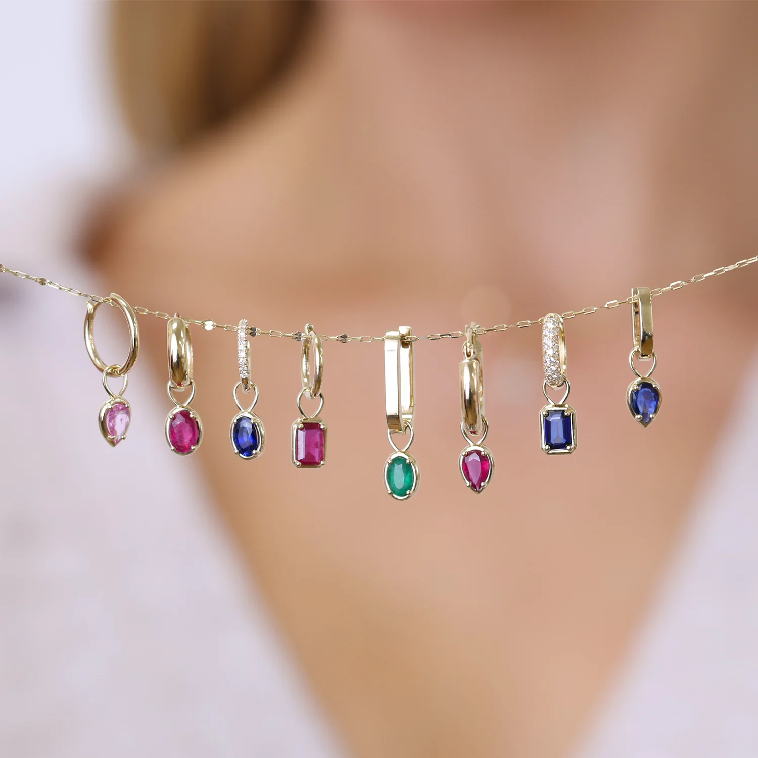 Gemstone Pear Huggies Charms - Image 21