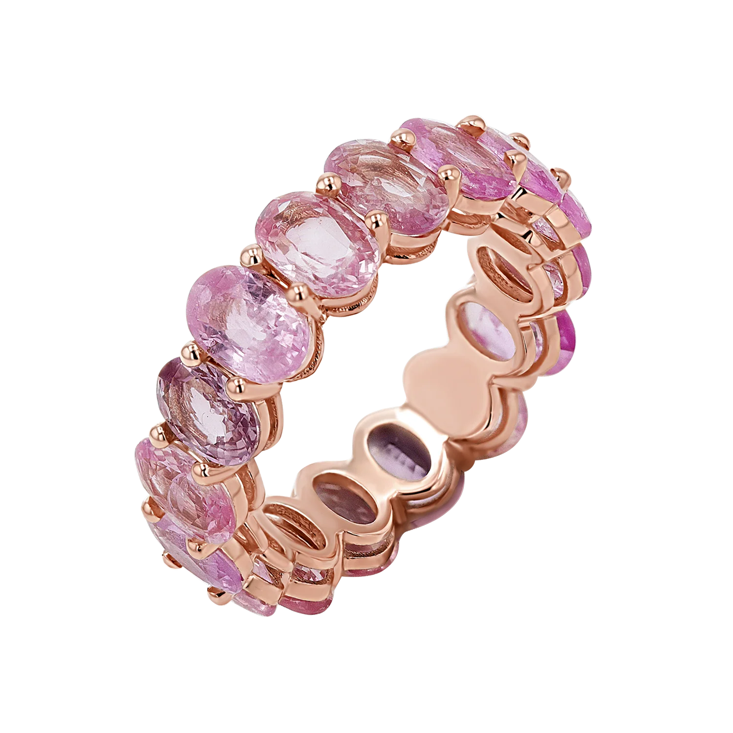 Genuine Pink Sapphire Oval Eternity Band - Image 3
