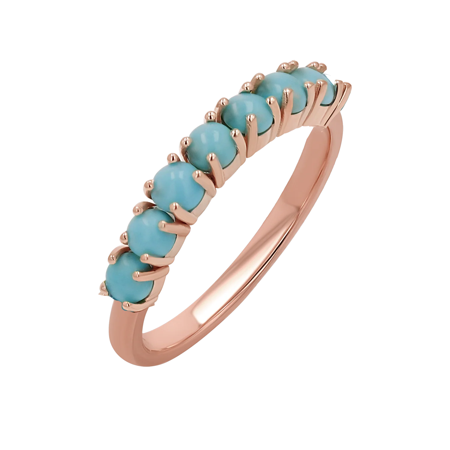 Genuine Turquoise Half Eternity Band - Image 3