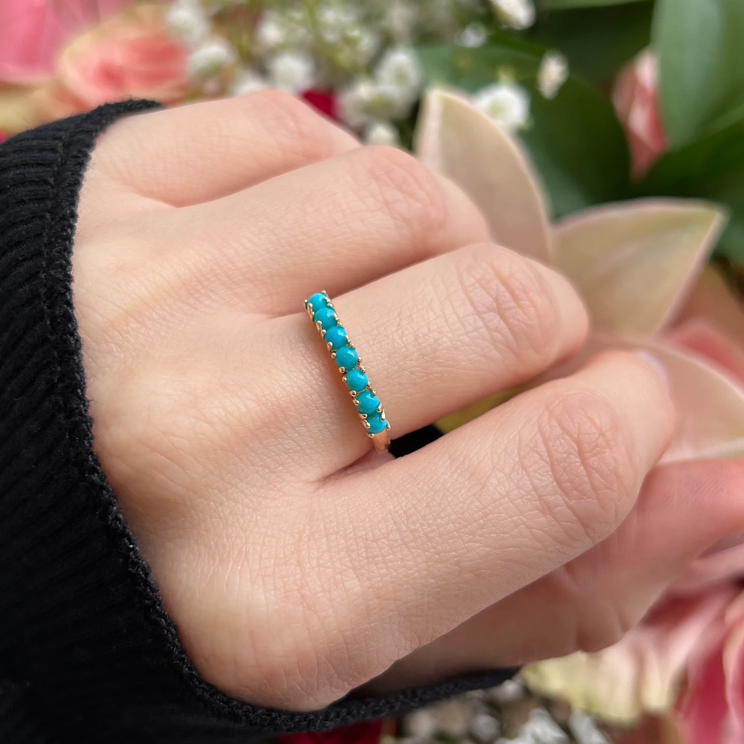 Genuine Turquoise Half Eternity Band - Image 5