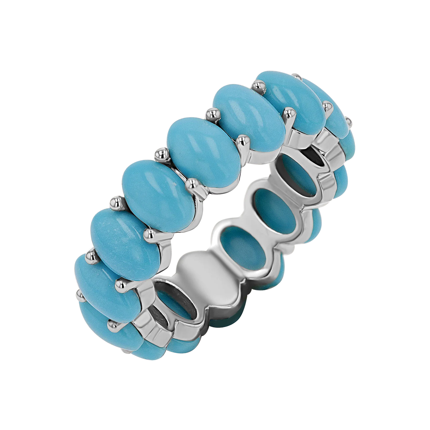 Genuine Turquoise Oval Eternity Band - Image 2
